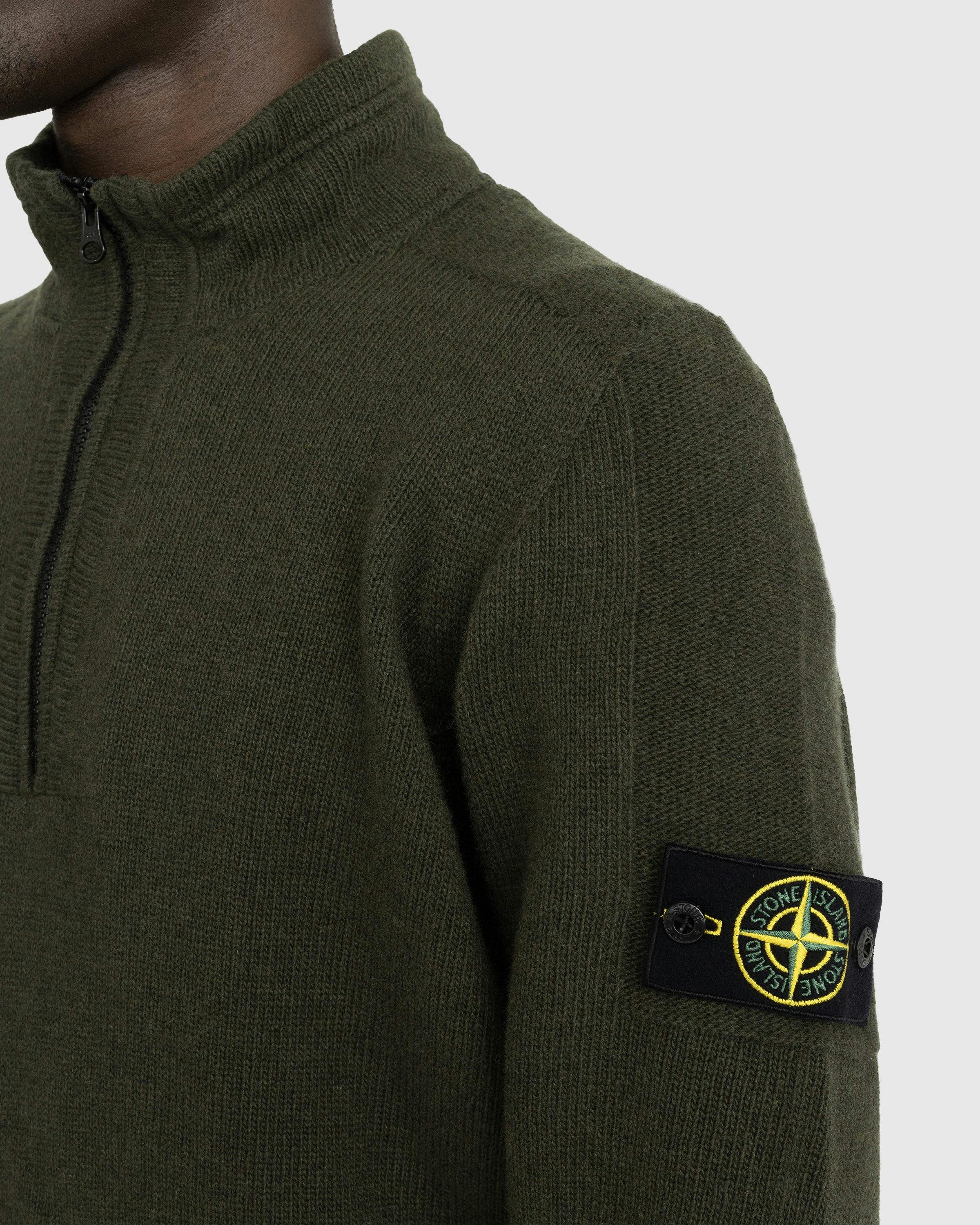 Stone Island – Lambswool Half-Zip Knit Olive | Highsnobiety Shop