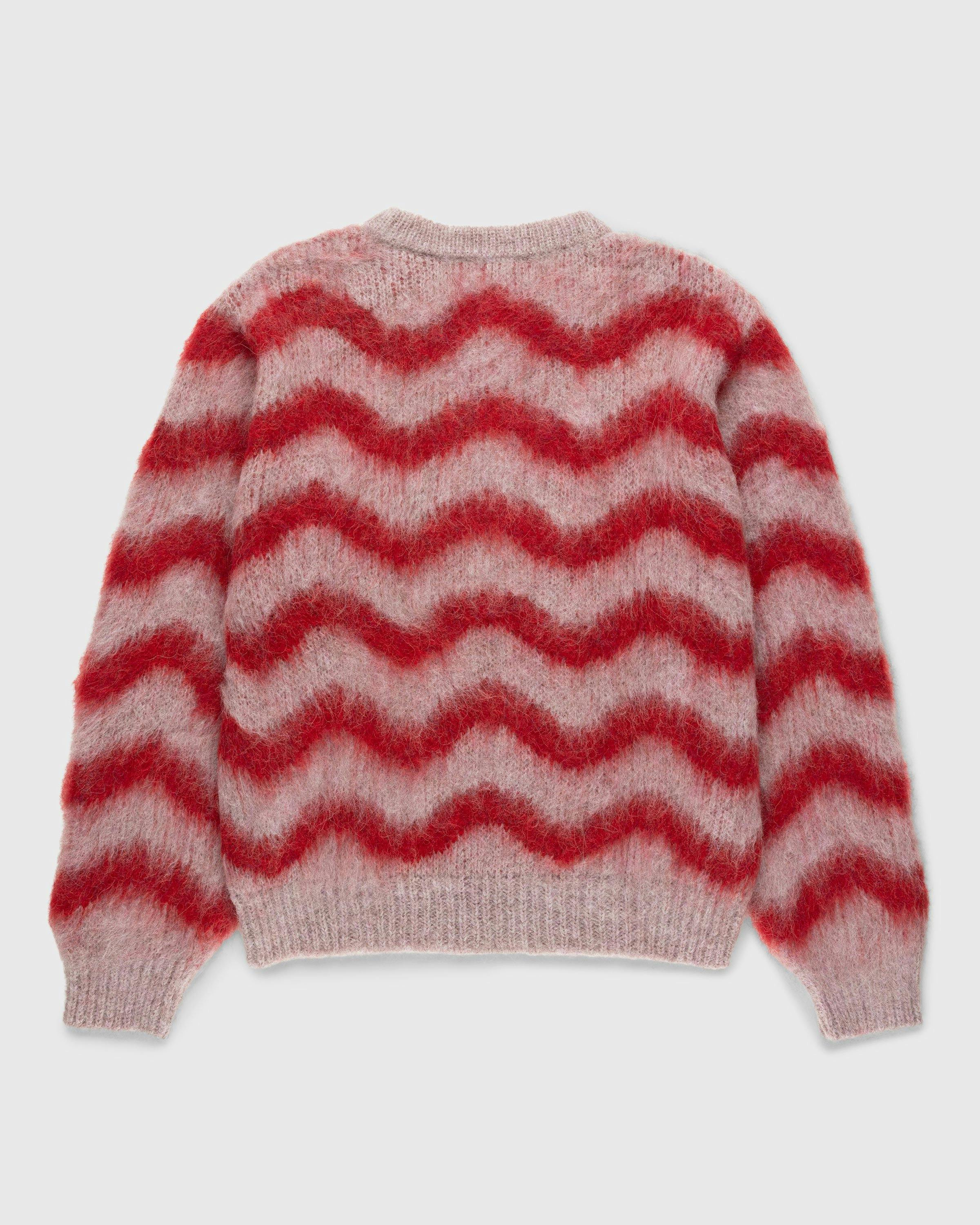 Highsnobiety HS05 - Alpaca Fuzzy Wave Sweater Pale Rose/Red - Clothing - Multi - Image 2