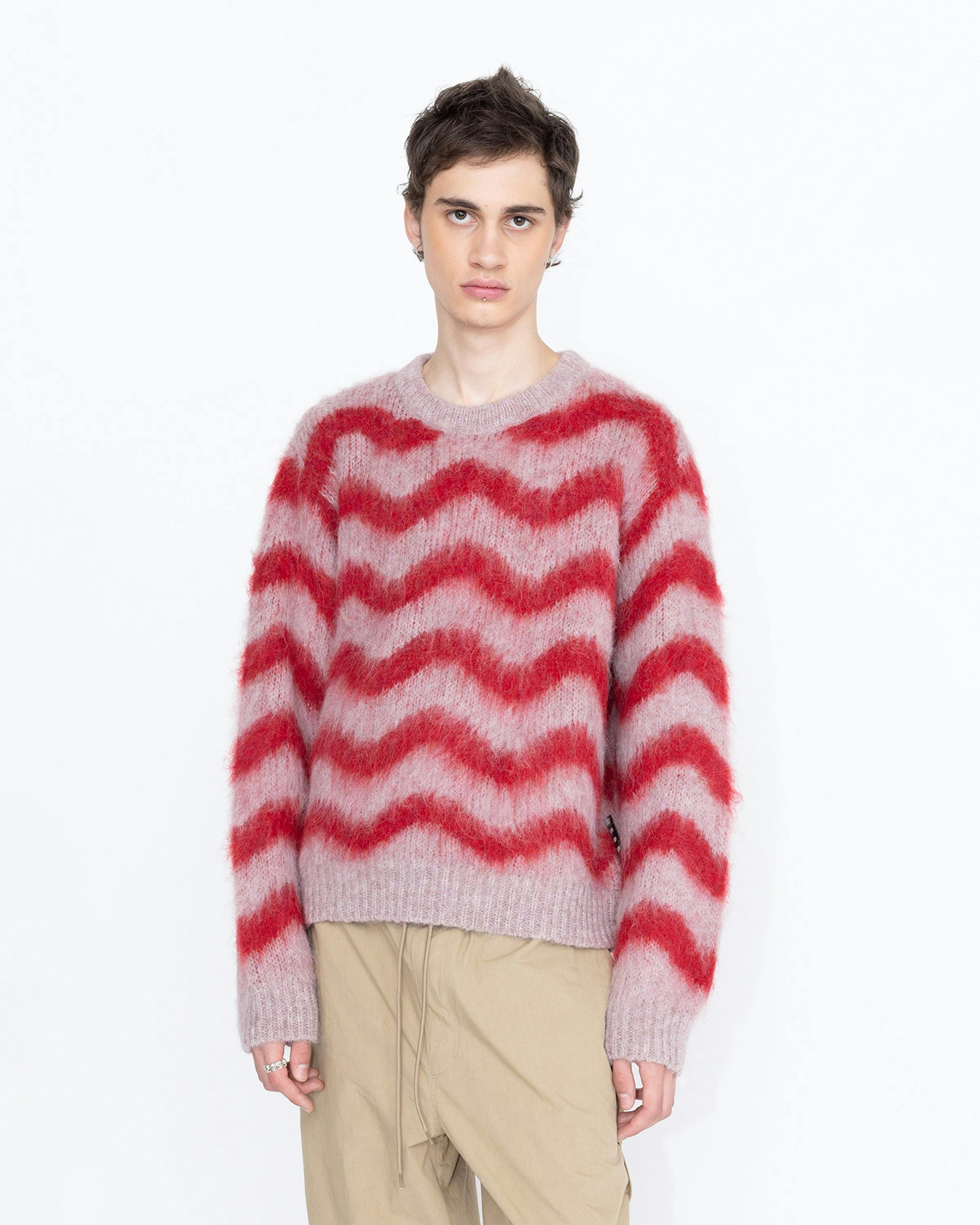 Highsnobiety HS05 – Alpaca Fuzzy Wave Sweater Pale Rose/Red ...