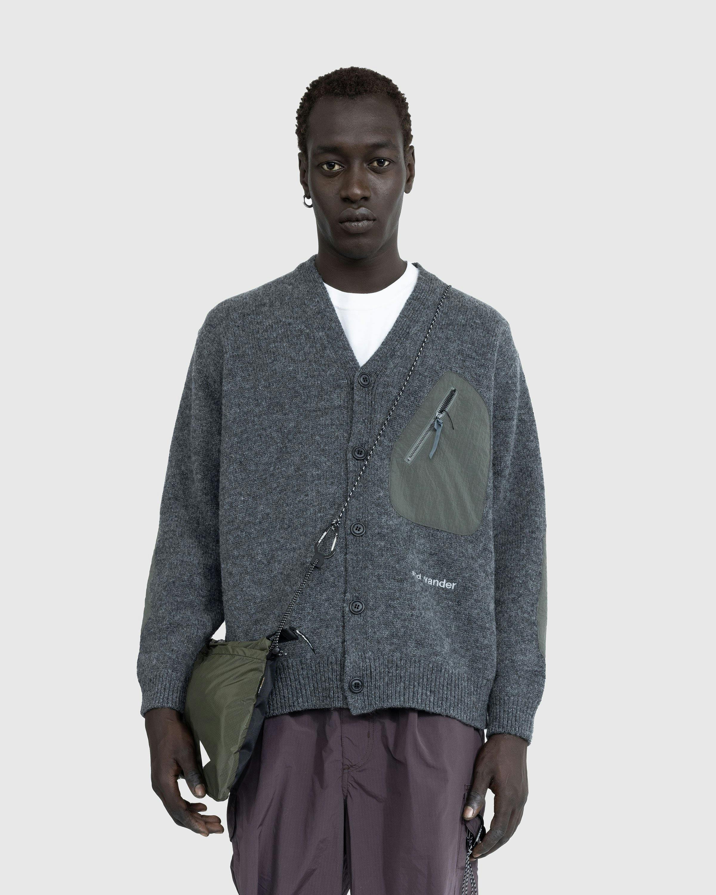 And Wander – Shetland Wool Cardigan Grey | Highsnobiety Shop