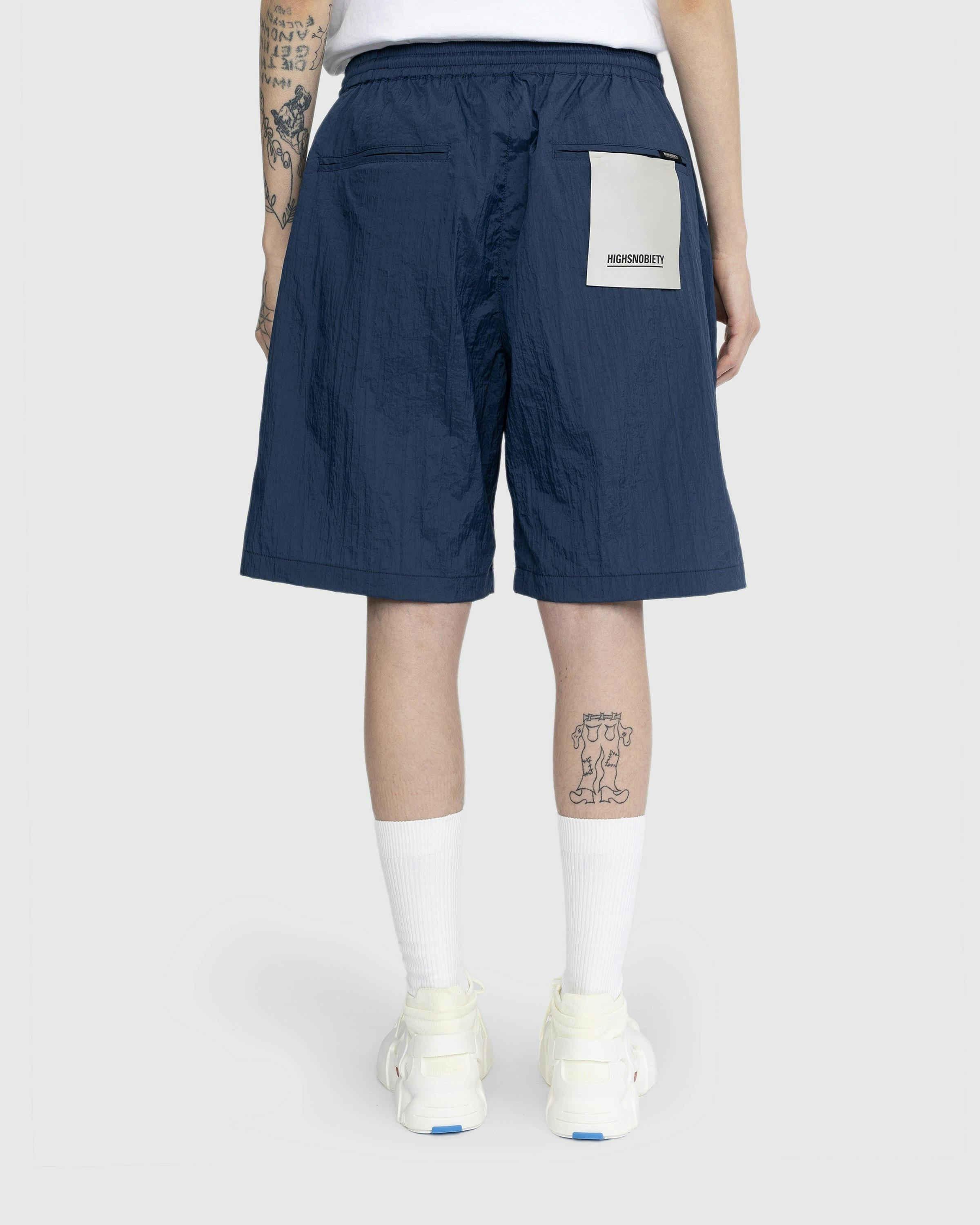 Highsnobiety - Texture Nylon Mid Length Elastic Shorts Midnight blue - Clothing - Blue - Image 3