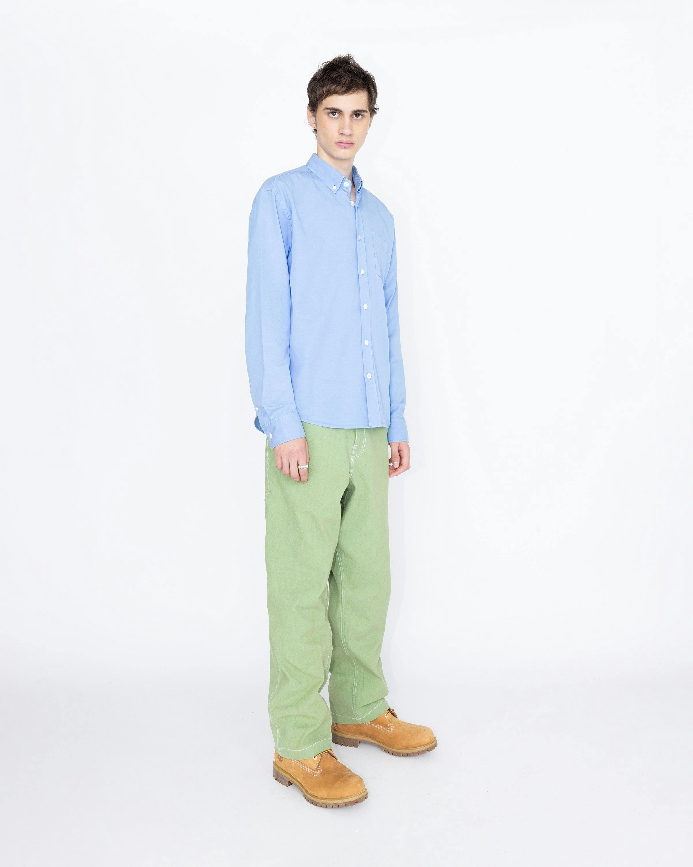 Highsnobiety HS05 - Garment-Dyed Peach Long-Sleeve Shirt Blue - Clothing - Blue - Image 3