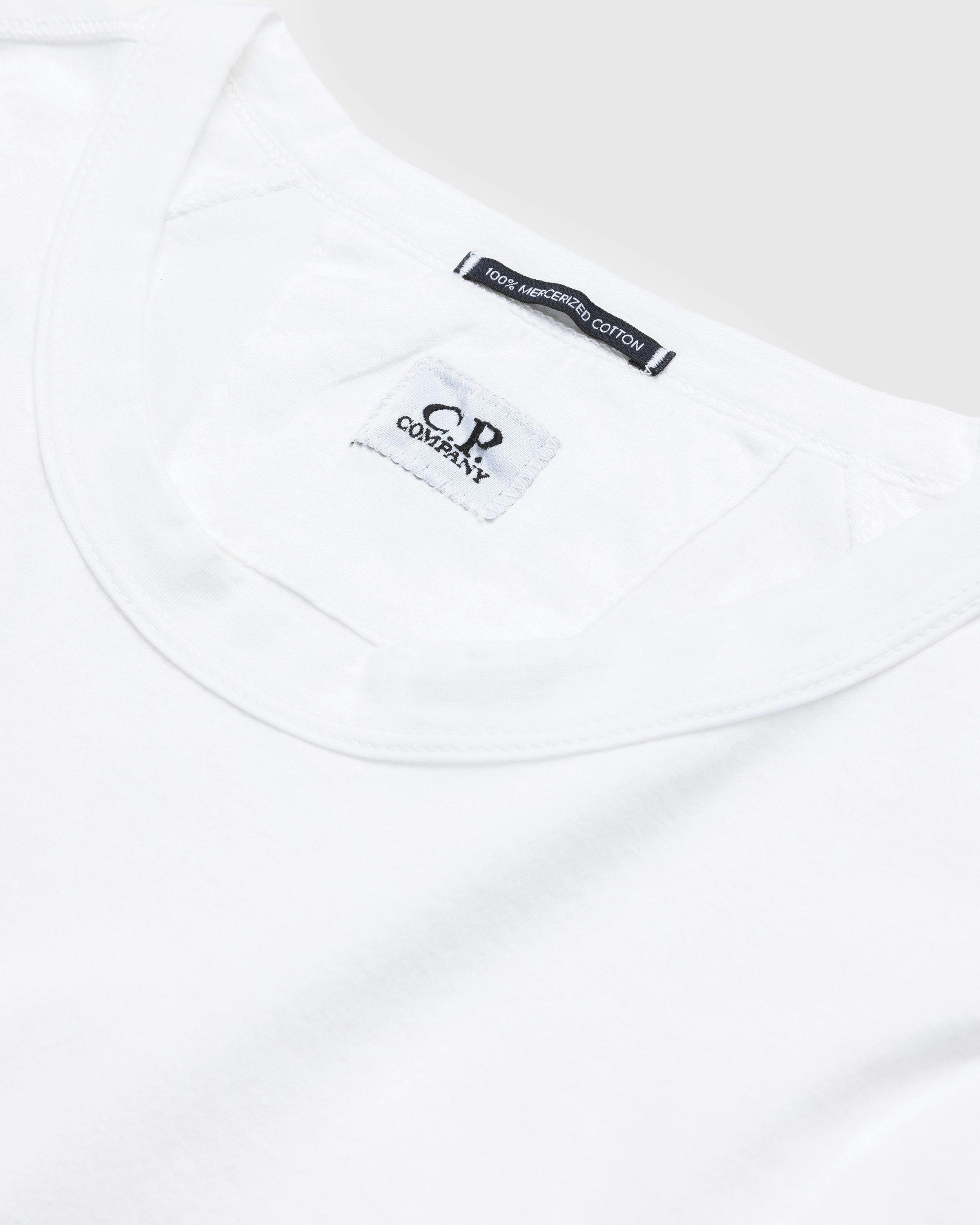 C.P. Company - 70/2 Mercerized Jersey Twisted Long Sleeved Logo T-Shirt White - Clothing - White - Image 4