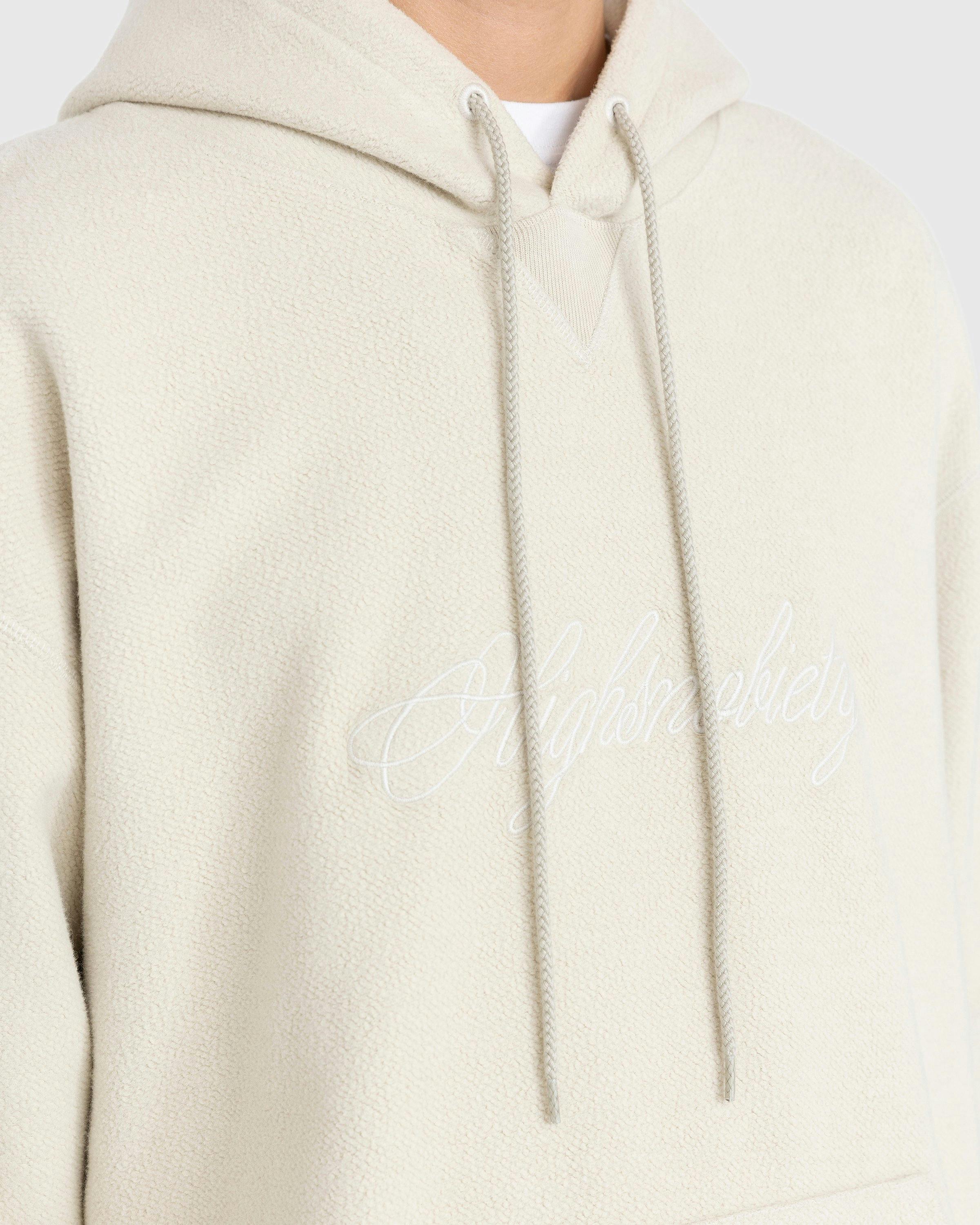 Highsnobiety - Script Logo Reverse Fleece Hoodie Beige - Clothing - Beige - Image 6