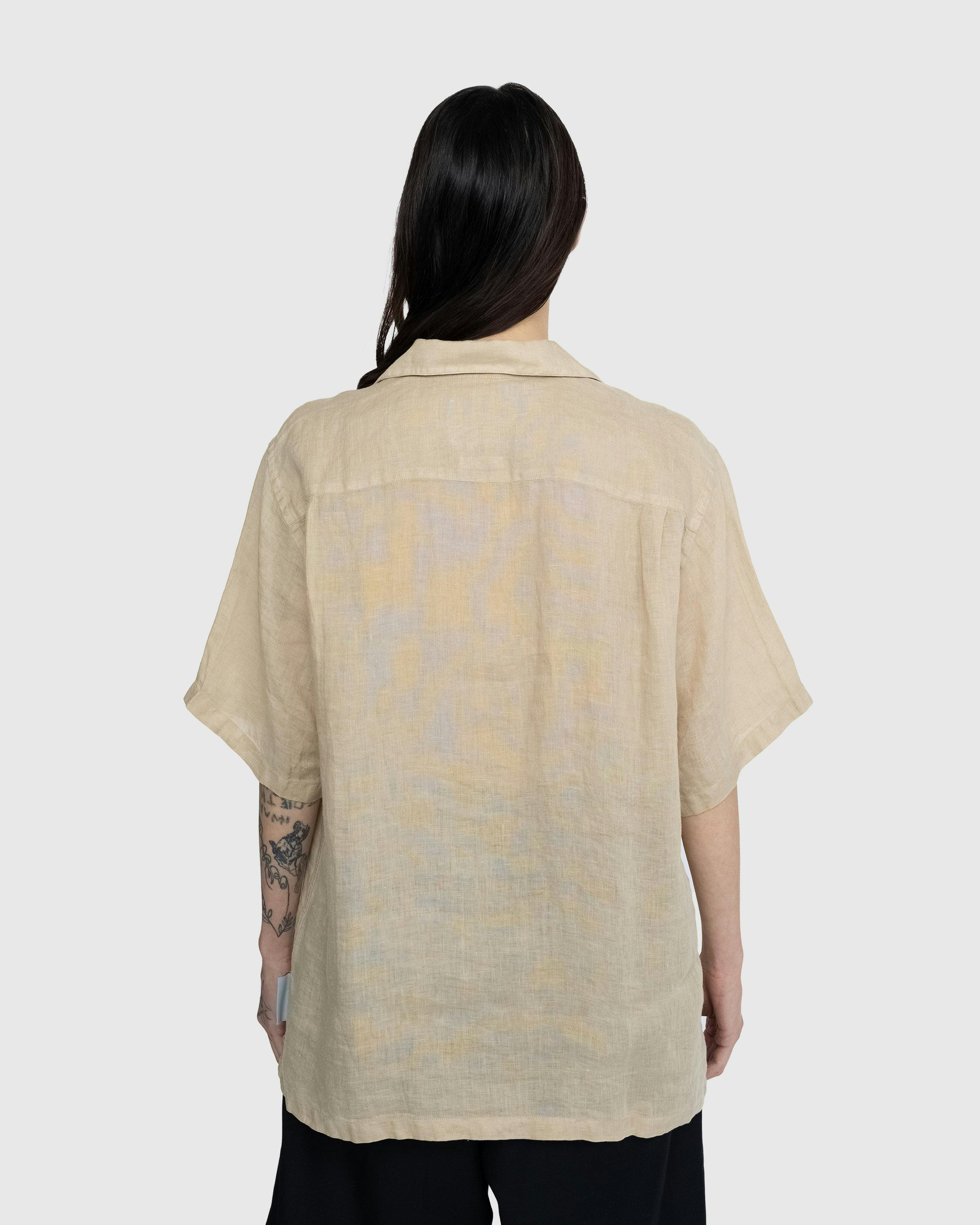 Highsnobiety - Linen Short-Sleeve Shirt Sand - Clothing - Yellow - Image 3