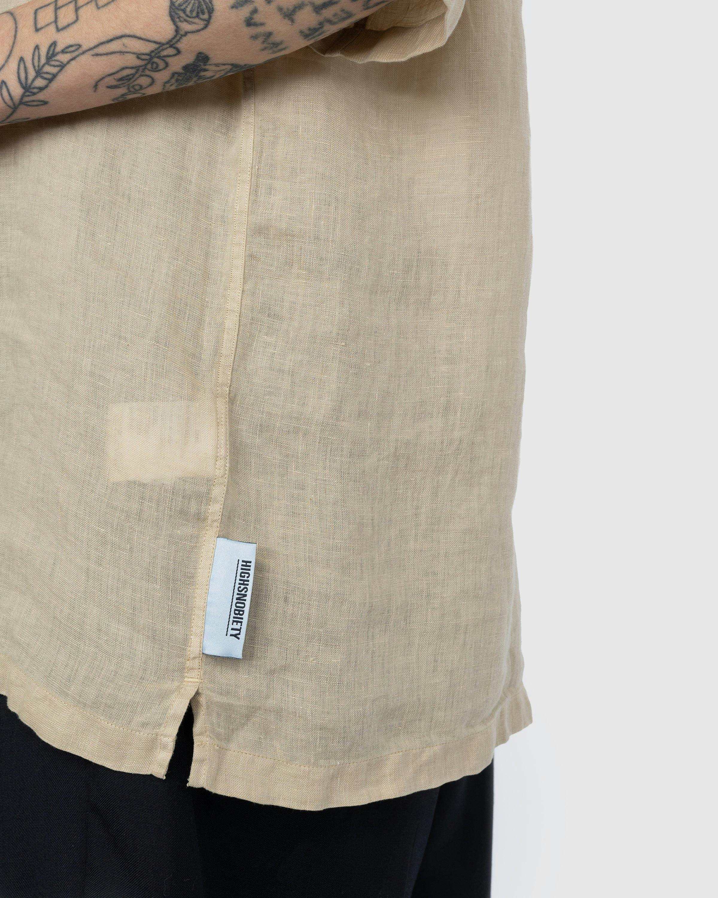 Highsnobiety - Linen Short-Sleeve Shirt Sand - Clothing - Yellow - Image 5