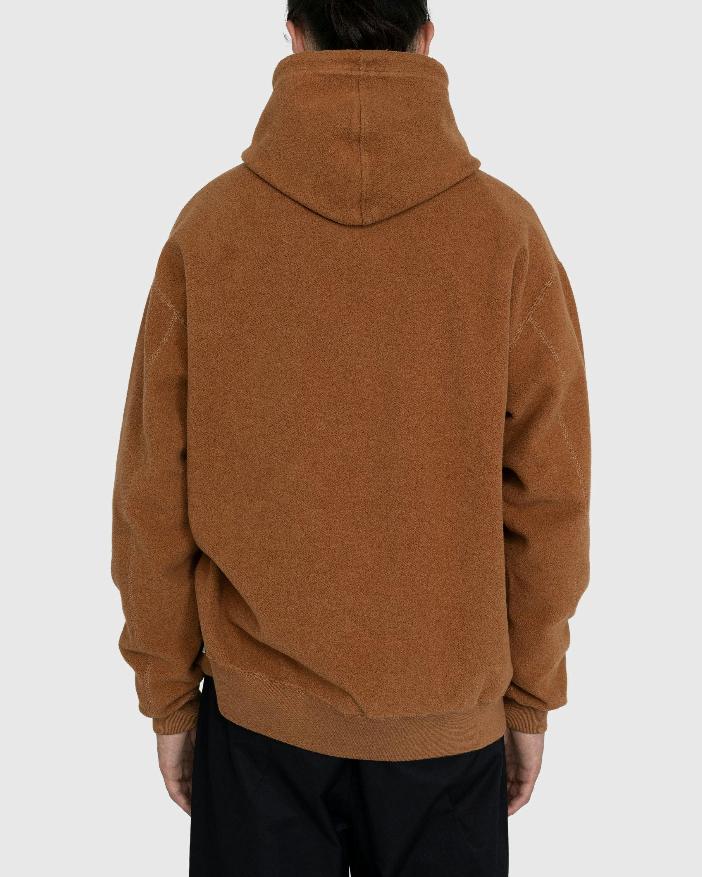 Highsnobiety - Script Logo Reverse Fleece Hoodie Brown - Clothing - Brown - Image 3