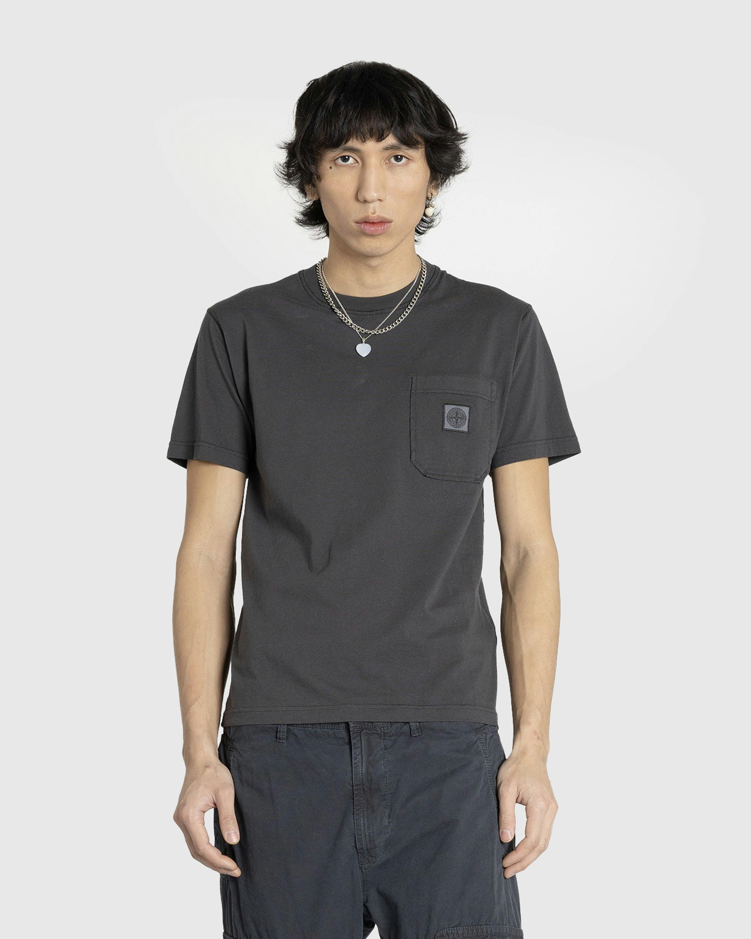 Stone Island - T SHIRT CHARCOAL - Clothing - Grey - Image 2