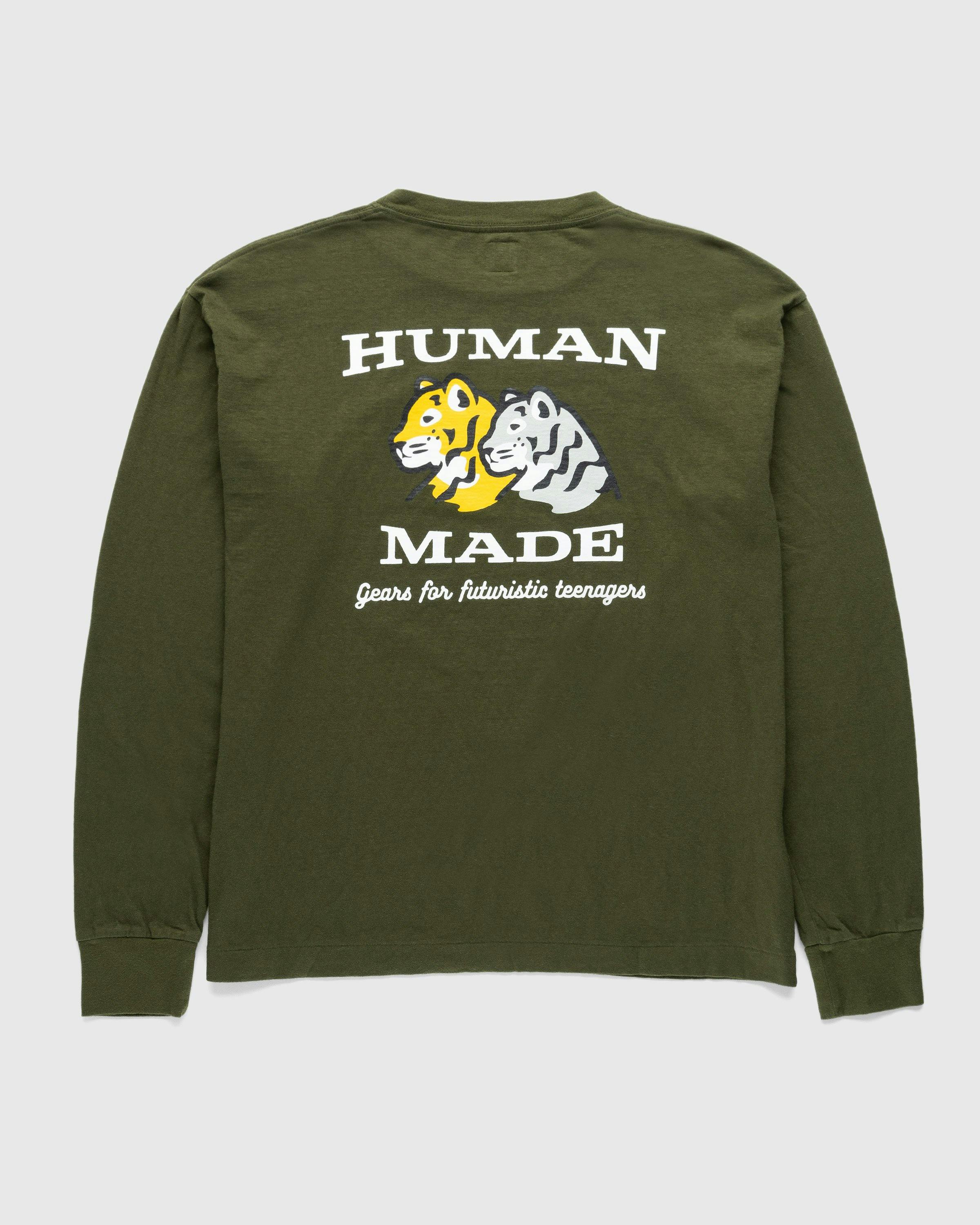 Human Made - GRAPHIC L/S T-SHIRT #1 Olive Drab - Clothing - Green - Image 2