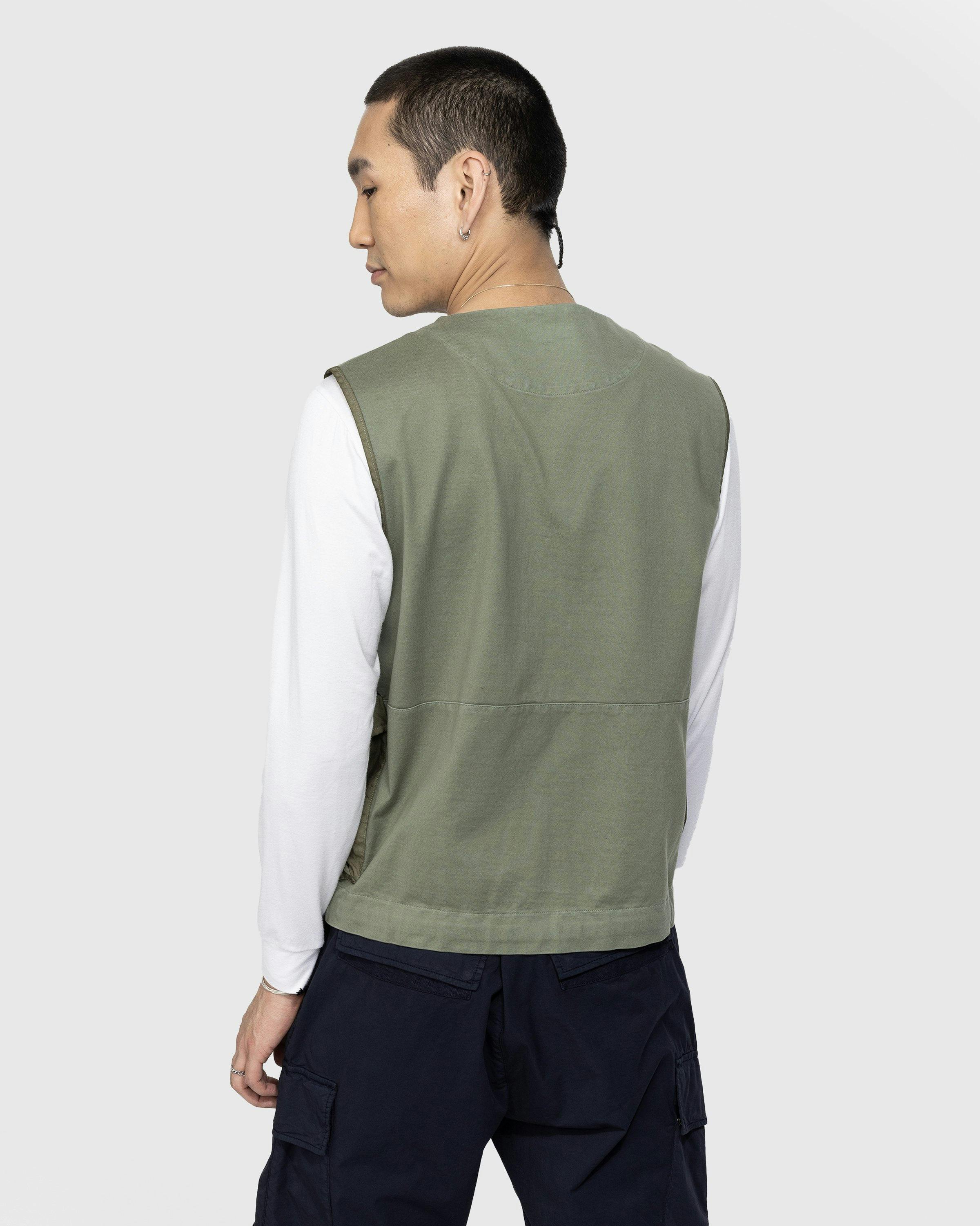 C.P. Company - Mercerized Heavy Jersey Mixed Zipped Vest Green - Clothing - Green - Image 3