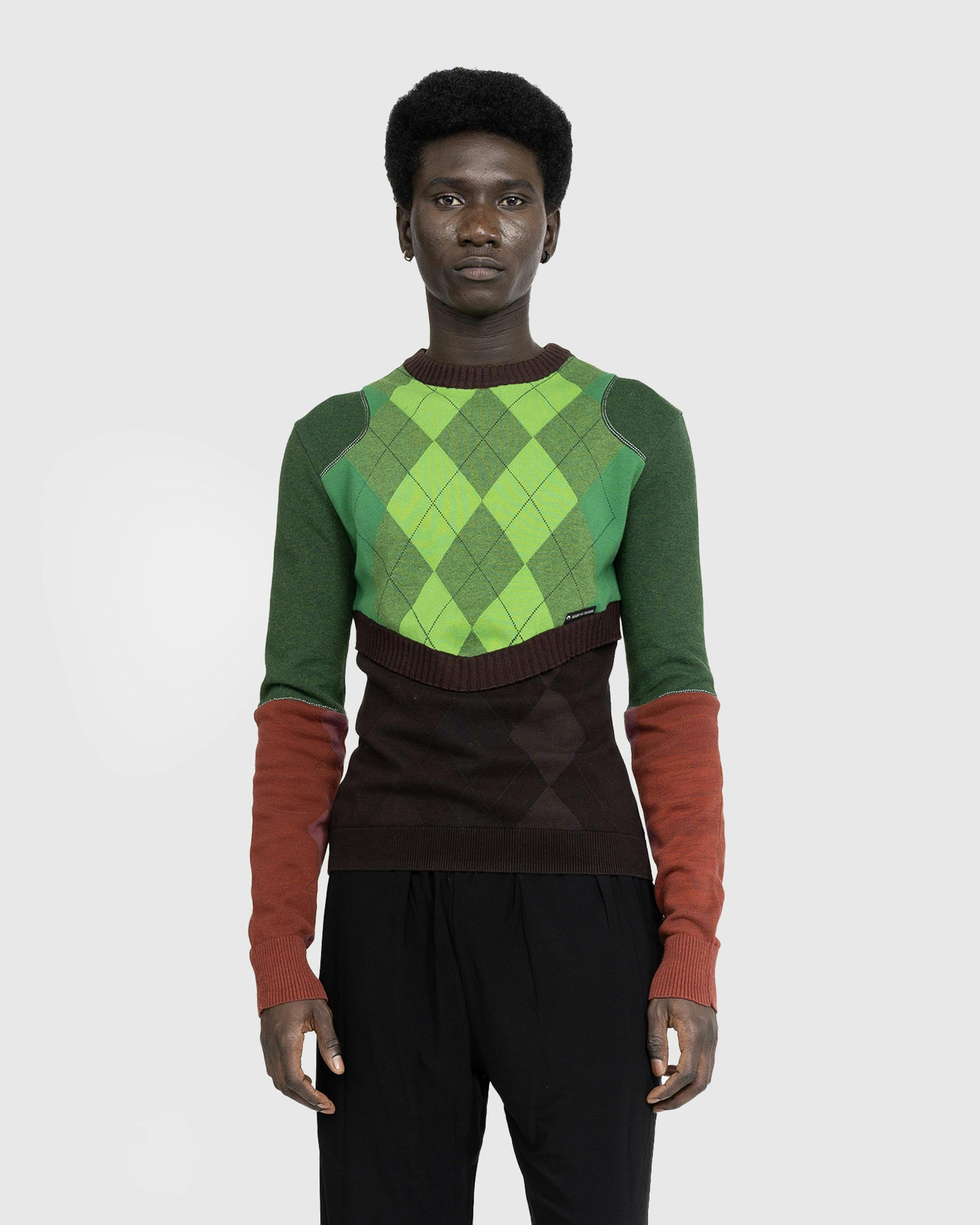 Marine Serre - Regenerated Lozenge Knit Crewneck Pullover Multi - Clothing - undefined - Image 2