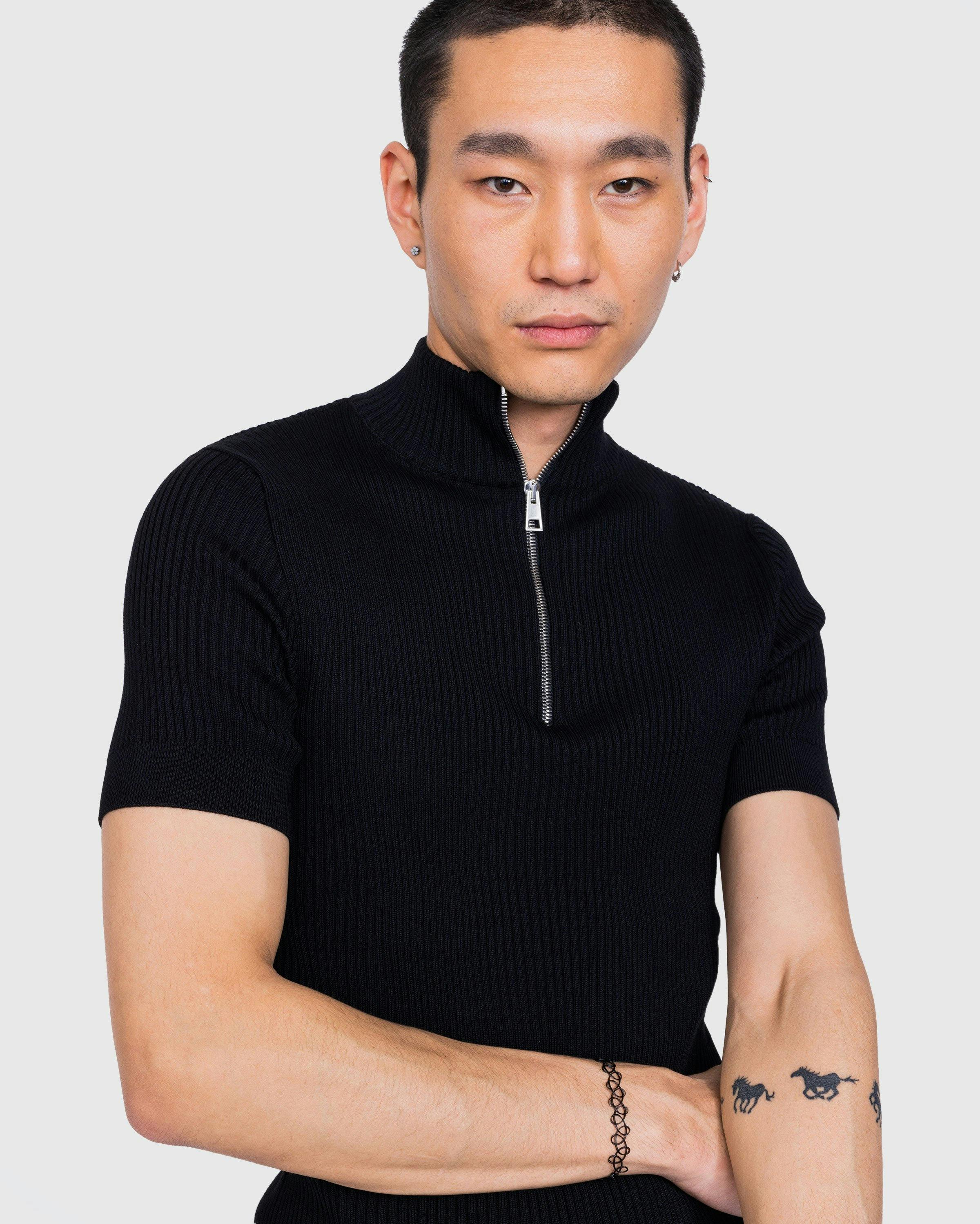 Winnie New York - Quarter-Zip Wool Top Black - Clothing - Black - Image 4