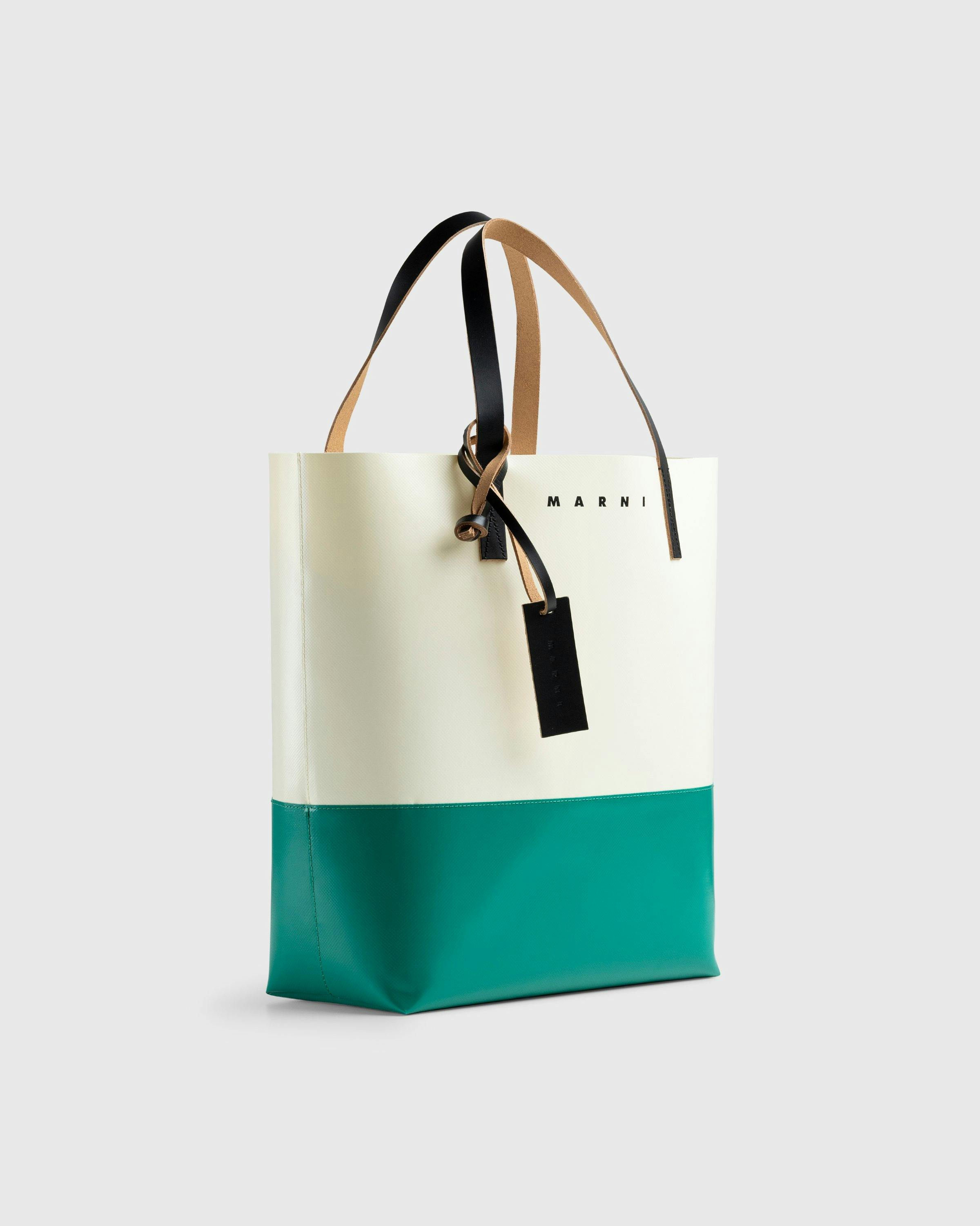 Marni - Tribeca Two-Tone Tote Bag White/Green - Accessories - Multi - Image 3