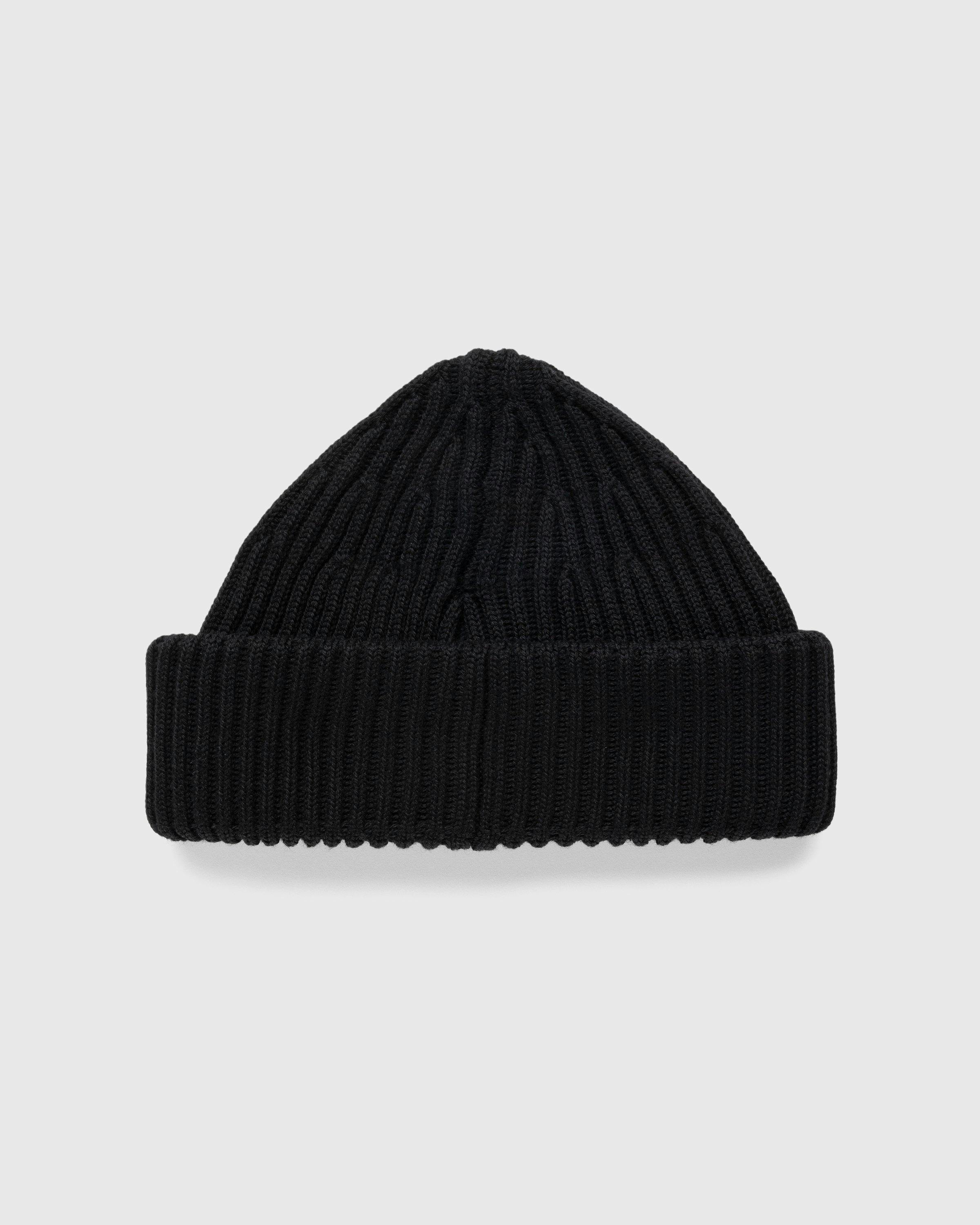 Stone Island - Ribbed Wool Beanie Black - Accessories - Black - Image 2