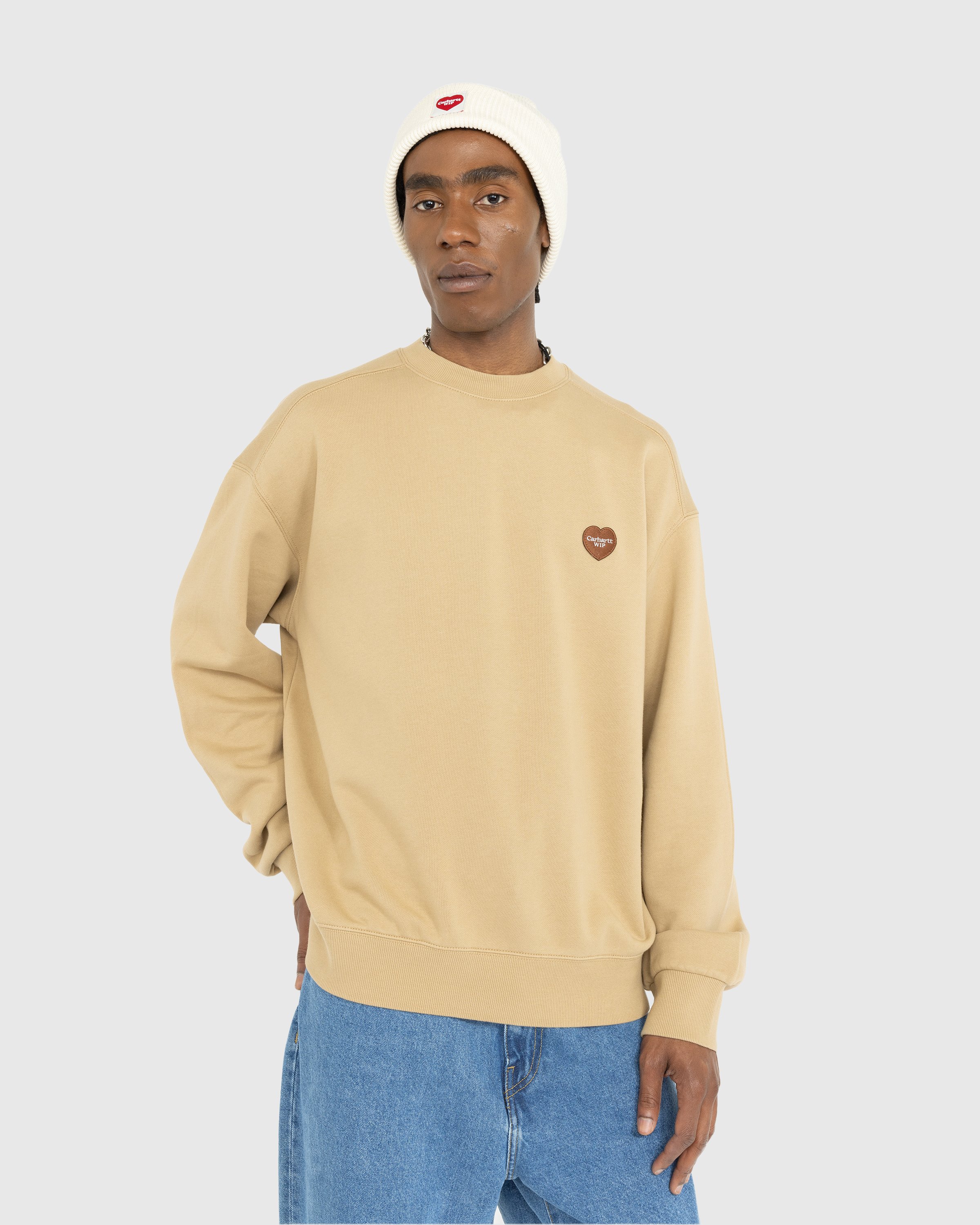 Carhartt WIP - Heart Patch Sweat Dusty Hamilton Brown - Clothing - Brown - Image 2