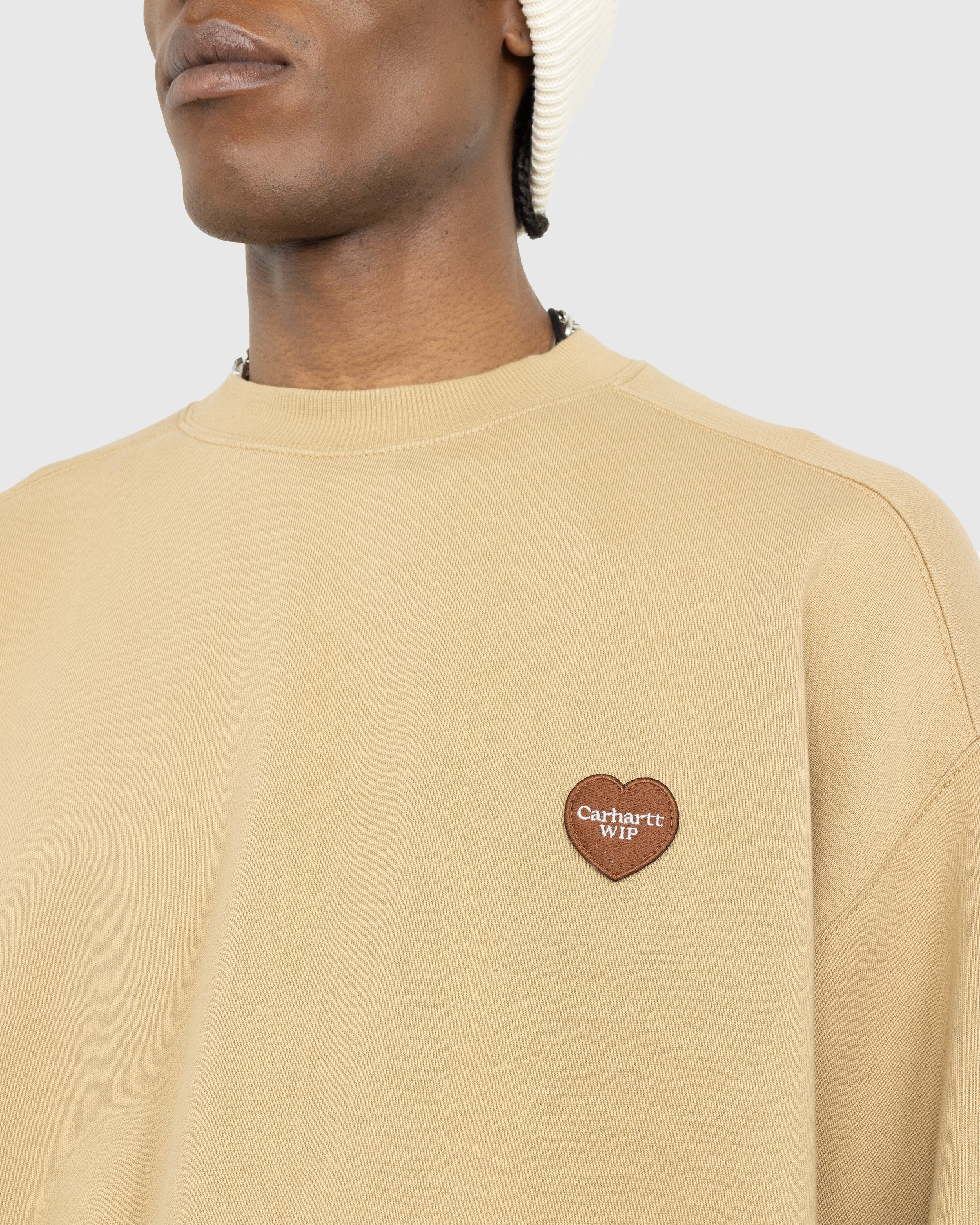 Carhartt WIP - Heart Patch Sweat Dusty Hamilton Brown - Clothing - Brown - Image 4