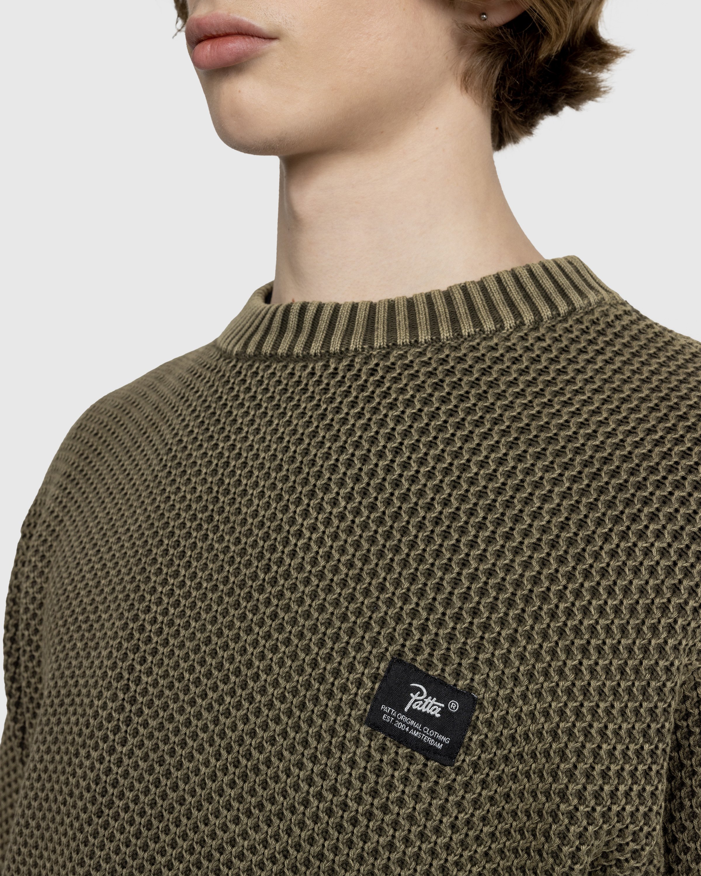 Patta - Honeycomb Knitted Sweater - Clothing - Brown - Image 5