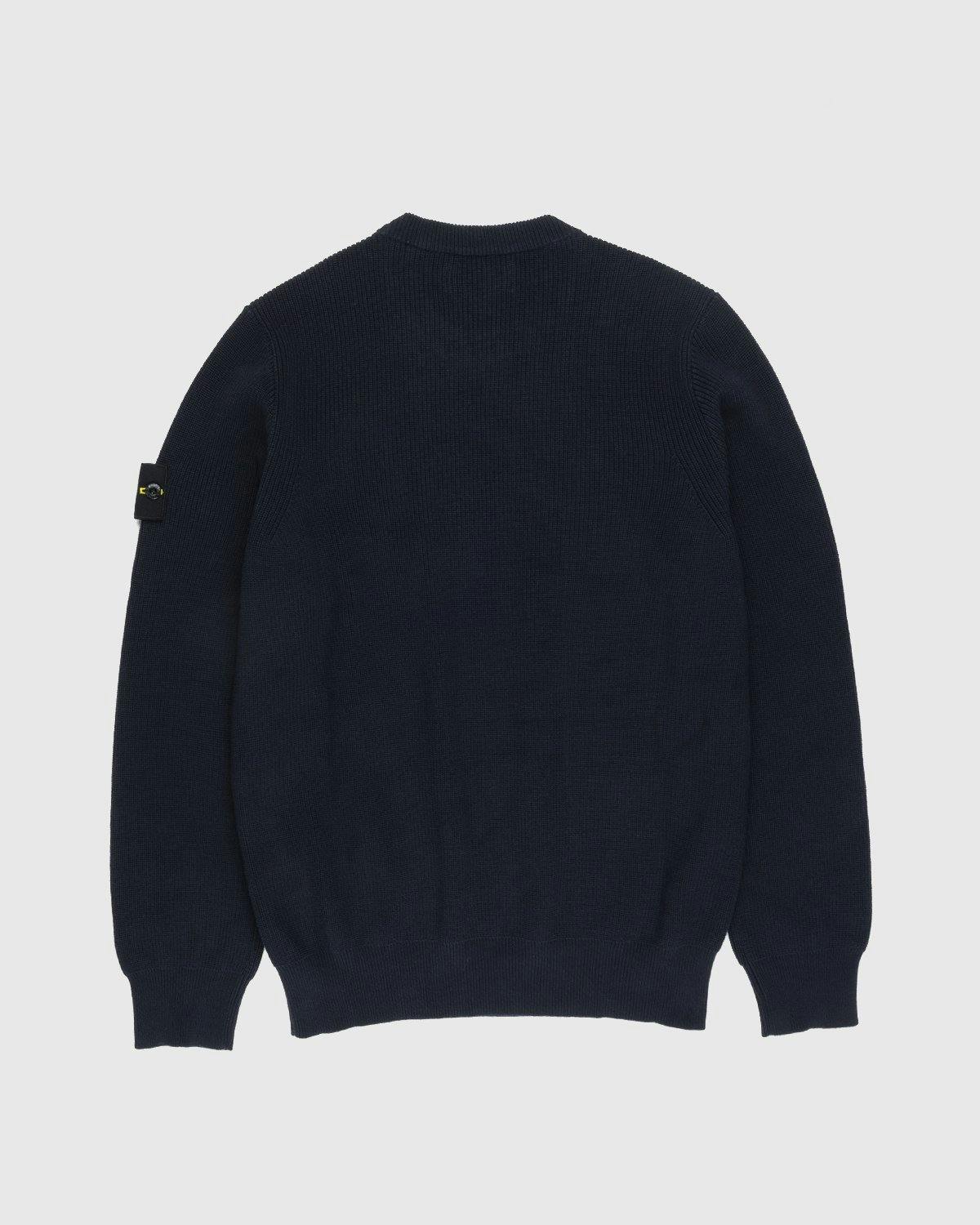 Stone Island - 550D8 Ribbed Soft Cotton Knit Navy Blue - Clothing - Blue - Image 2