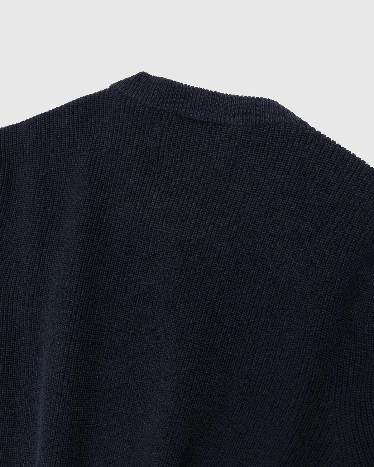 Stone Island - 550D8 Ribbed Soft Cotton Knit Navy Blue - Clothing - Blue - Image 4