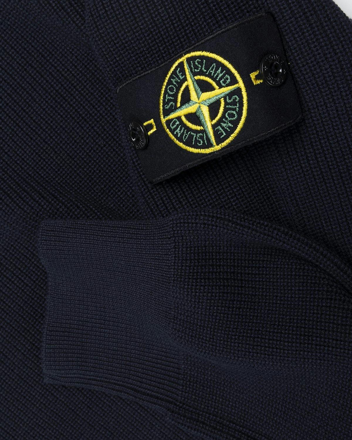 Stone Island - 550D8 Ribbed Soft Cotton Knit Navy Blue - Clothing - Blue - Image 5