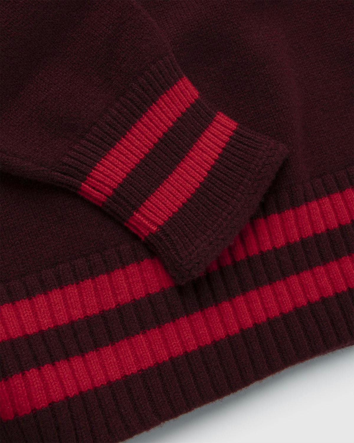 Maison Margiela - Oversized V Neck Knit Burgundy - Clothing - Red - Image 4