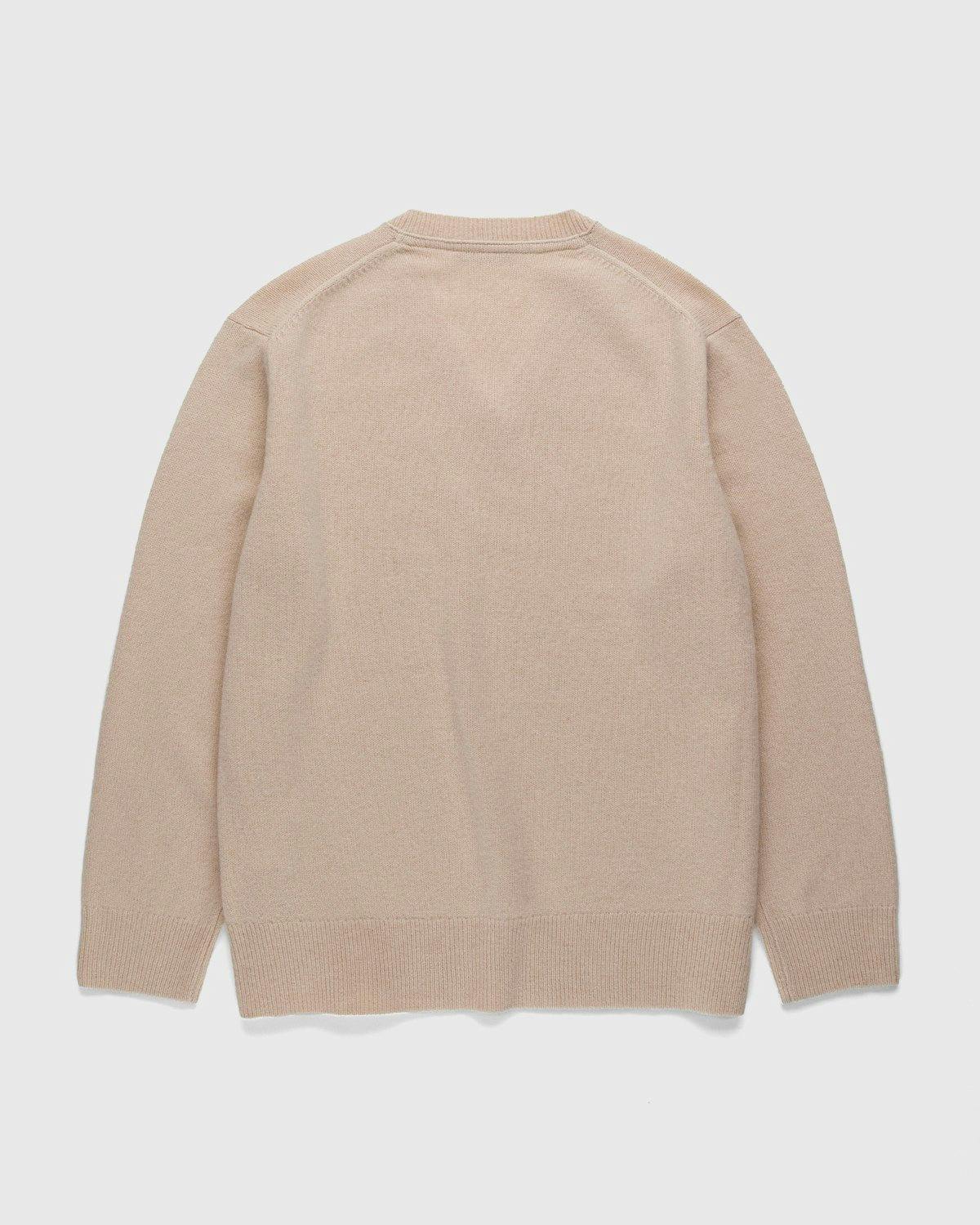 Acne Studios - Cashmere Blend V-Neck Sweater Biscuit Beige - Clothing - Beige - Image 2