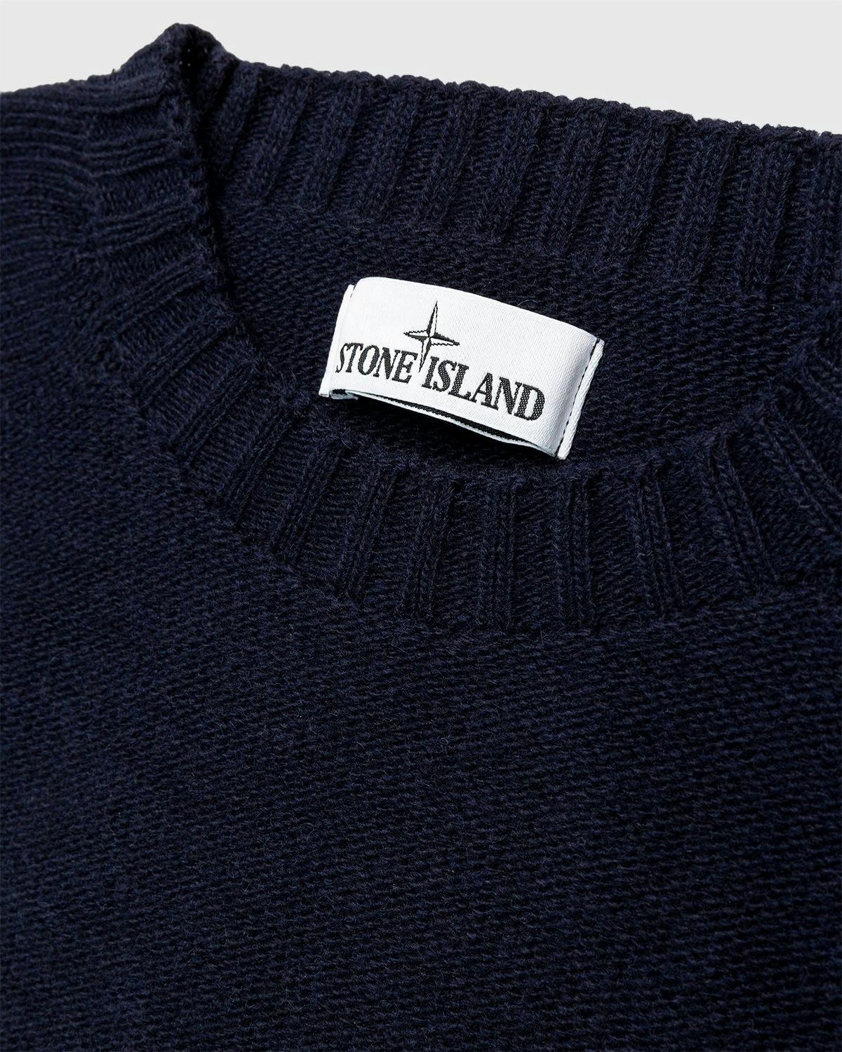 Stone Island - Geelong Wool Crewneck Navy Blue - Clothing - Blue - Image 3