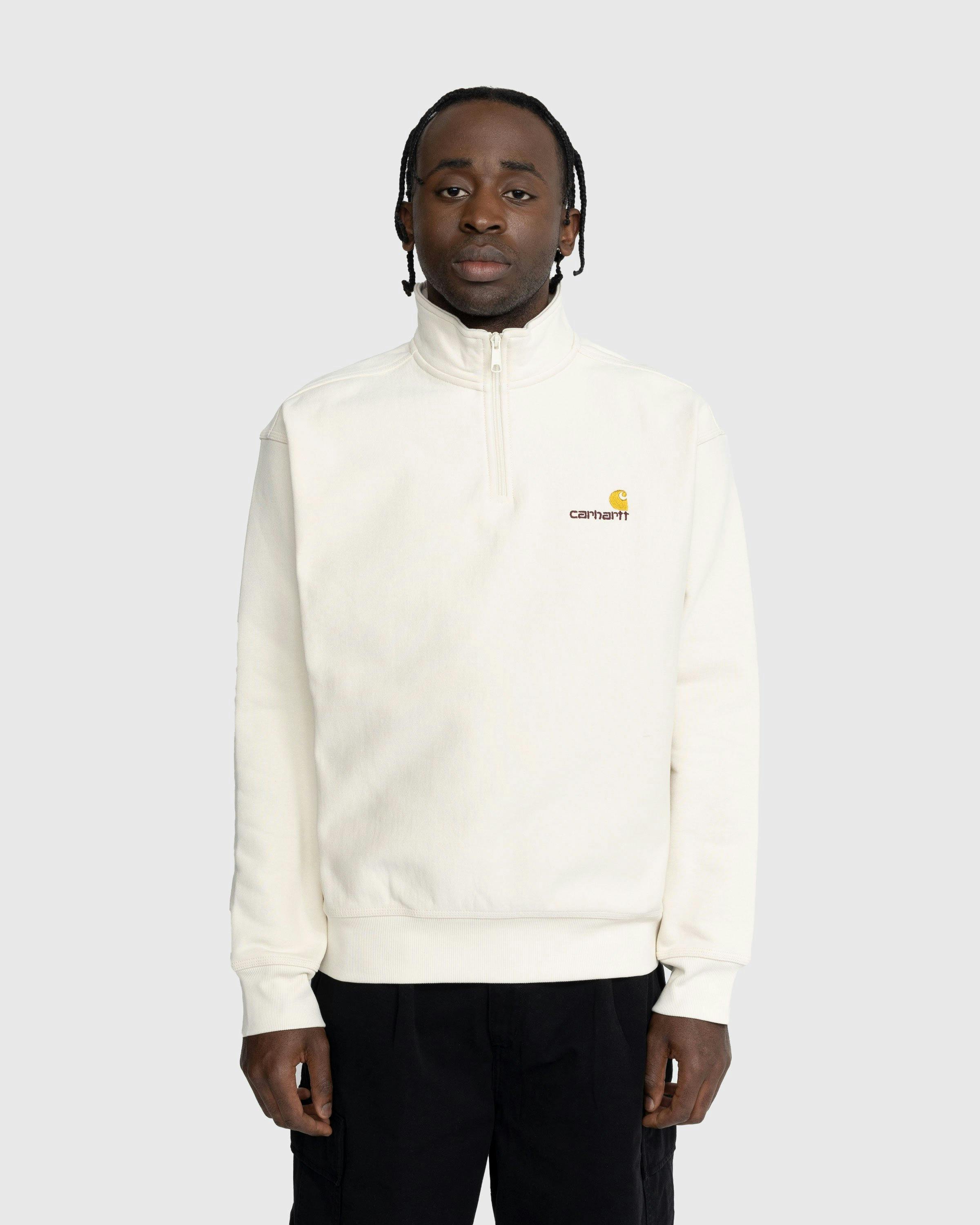 Carhartt WIP - Half Zip American Script Sweatshirt Natural - Clothing - Beige - Image 2