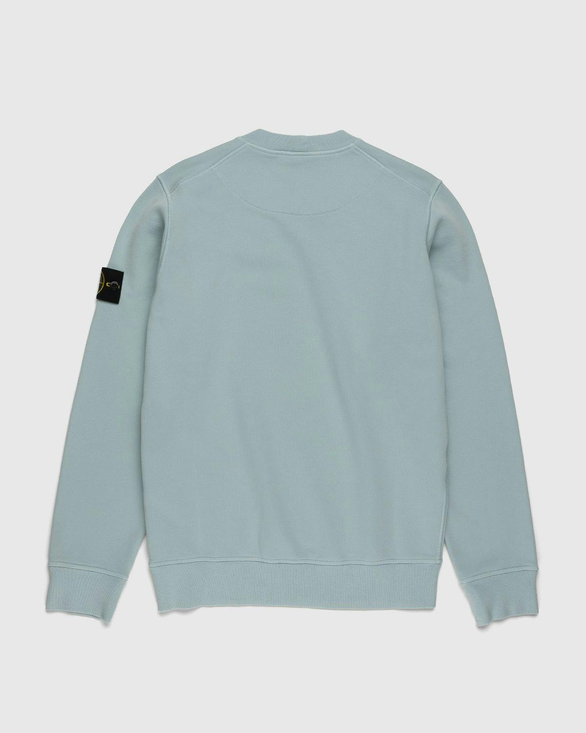 Stone Island - 63051 Garment-Dyed Cotton Fleece Crewneck Aqua - Clothing - Blue - Image 2