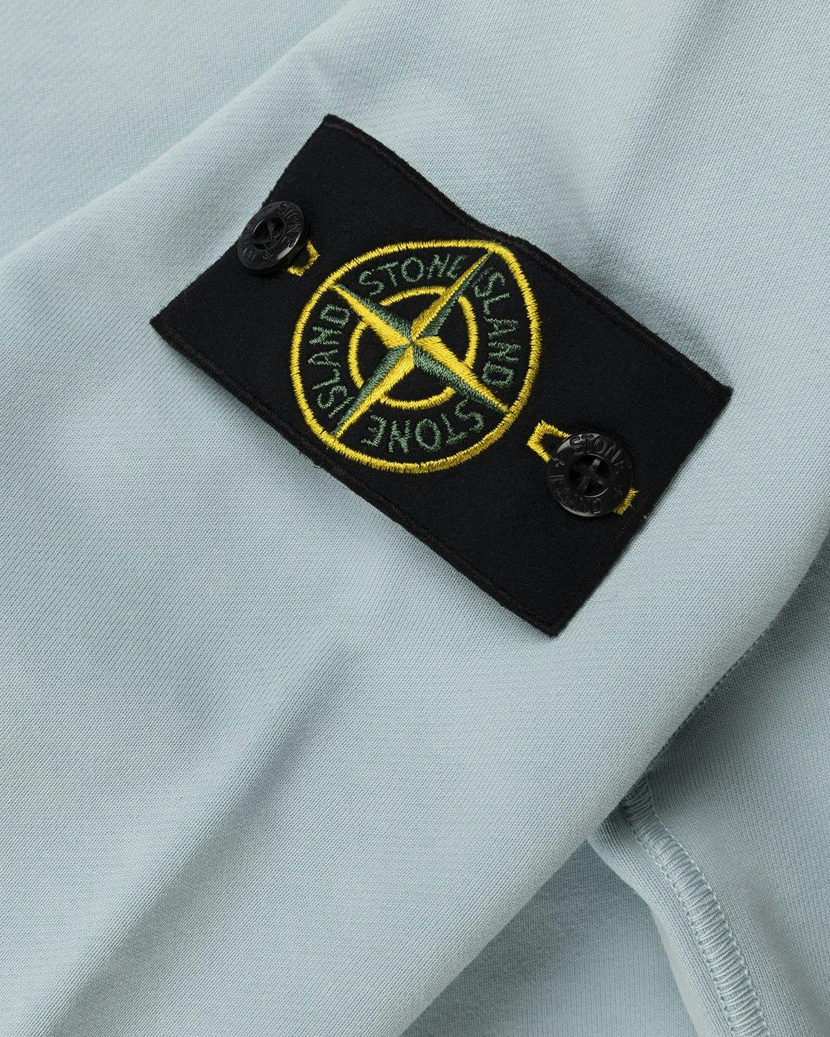 Stone Island - 63051 Garment-Dyed Cotton Fleece Crewneck Aqua - Clothing - Blue - Image 5