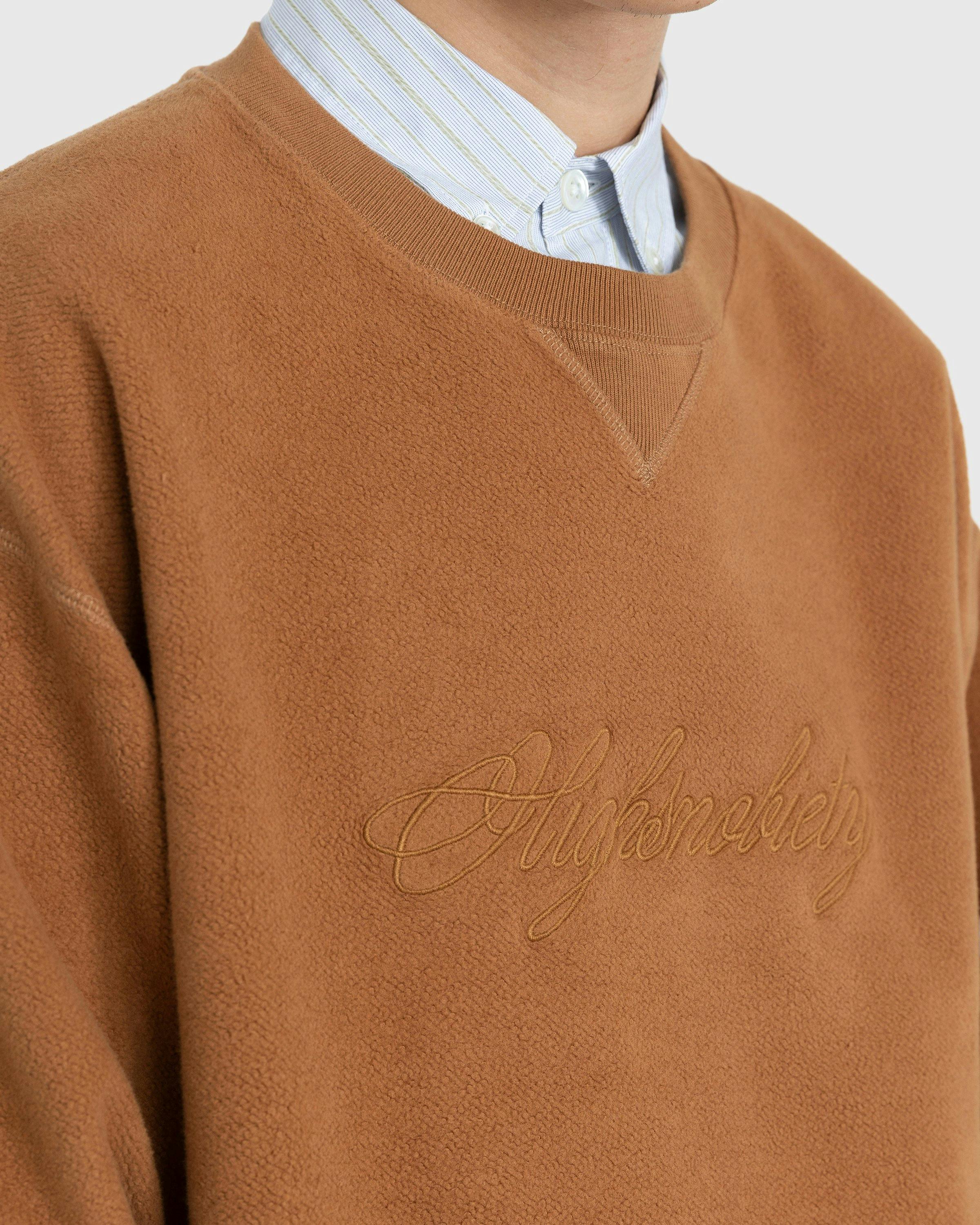 Highsnobiety - Script Logo Reverse Fleece Crew Brown - Clothing - Brown - Image 6