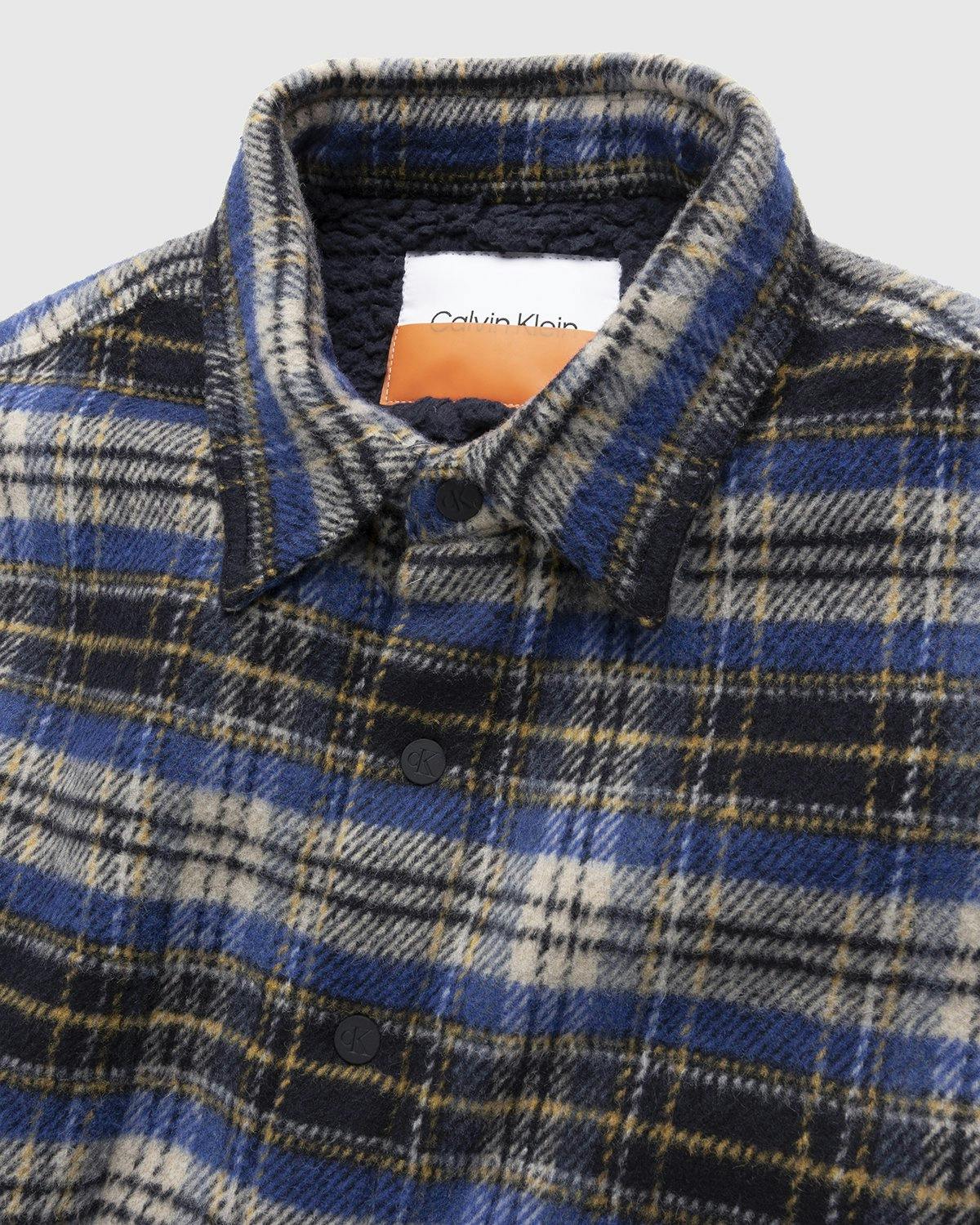 Heron Preston x Calvin Klein - Mens Plaid Jacket Blue Plaid - Clothing - Blue - Image 4