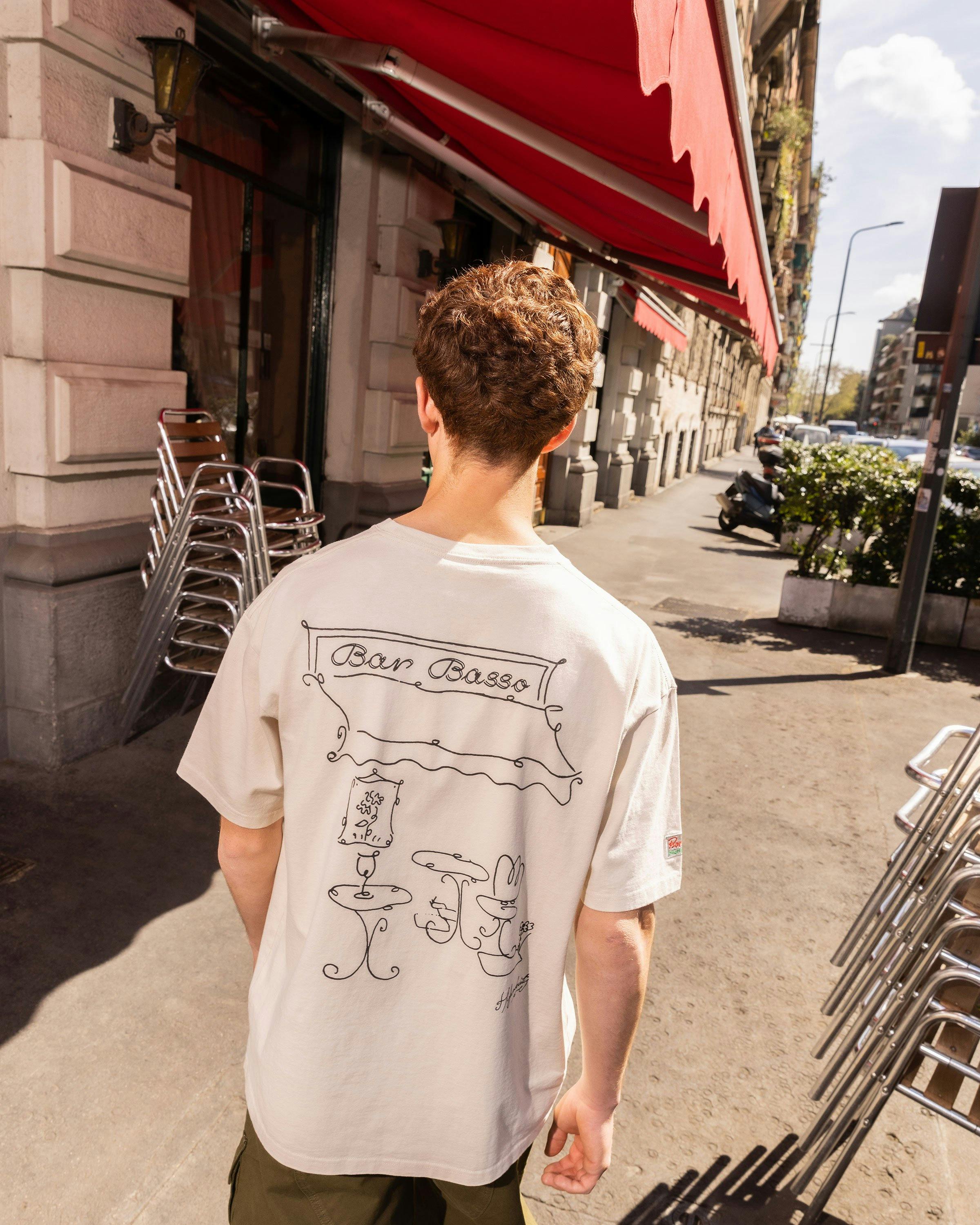 Bar Basso x Highsnobiety - Illustrated Graphic T-Shirt Eggshell - Clothing - Beige - Image 2