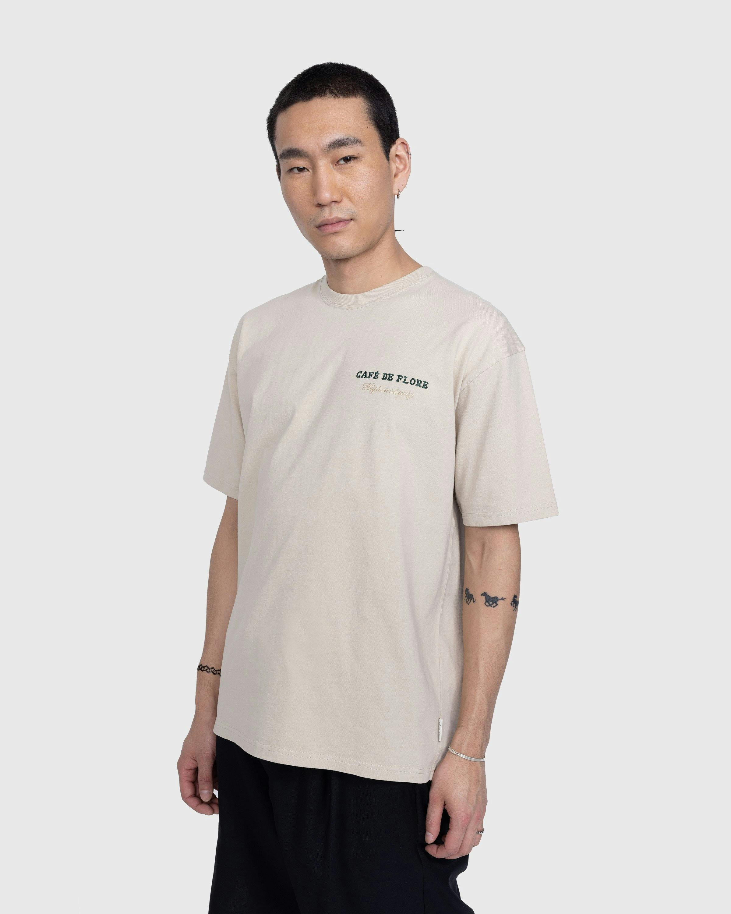 Café de Flore x Highsnobiety - Short Sleeve T-Shirt Eggshell - Clothing - Beige - Image 3