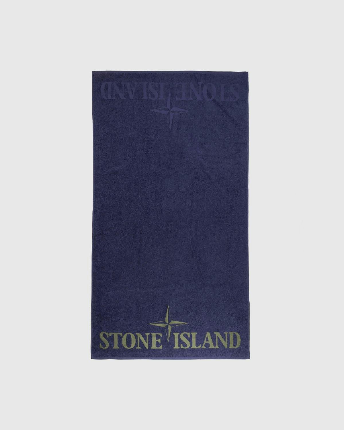 Stone Island - 93366 Cotton Terry Beach Towel Royal - Lifestyle - Blue - Image 2