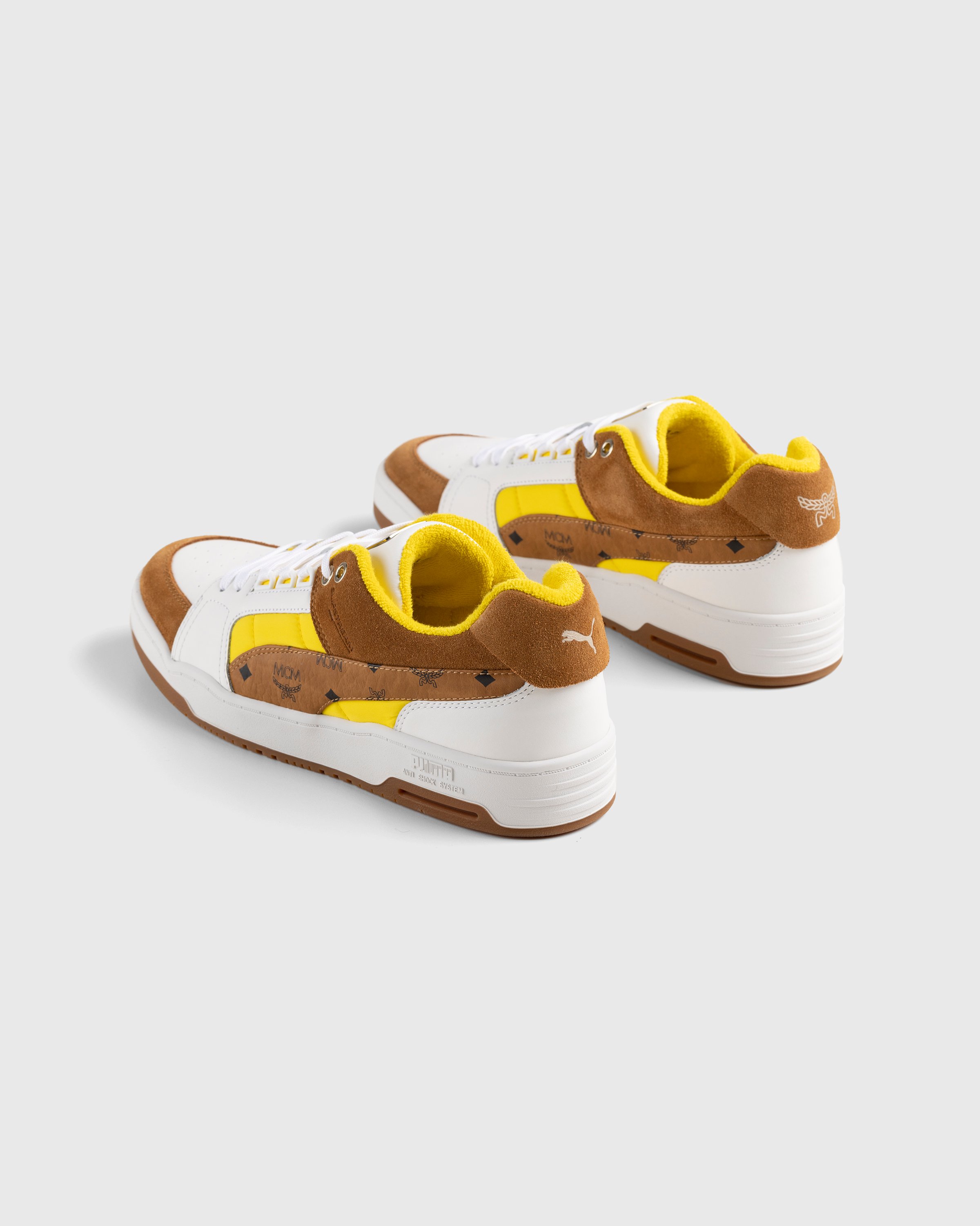 Puma x MCM - Slipstream Lo White/Yellow - Footwear - Beige - Image 4