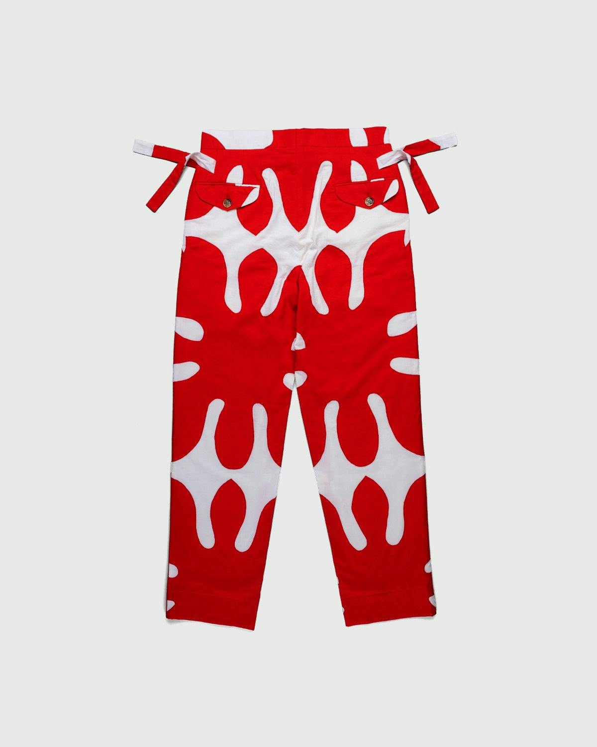 Bode - Cut-Out Appliqué Side Tie Trousers White Red - Clothing - White - Image 2