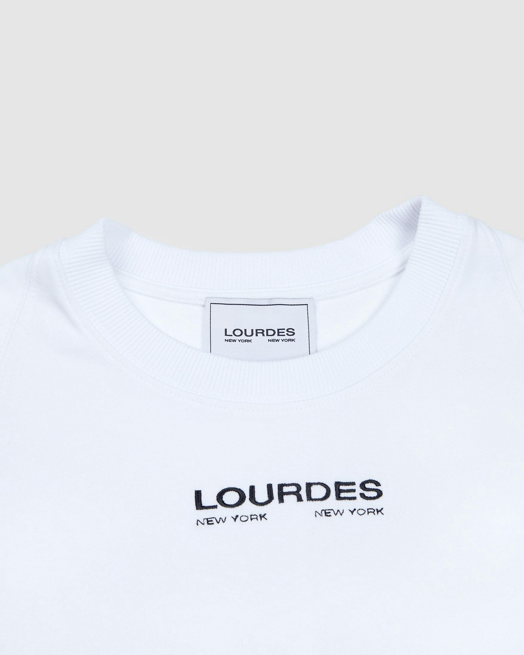 Lourdes New York – Logo Tee White | Highsnobiety Shop