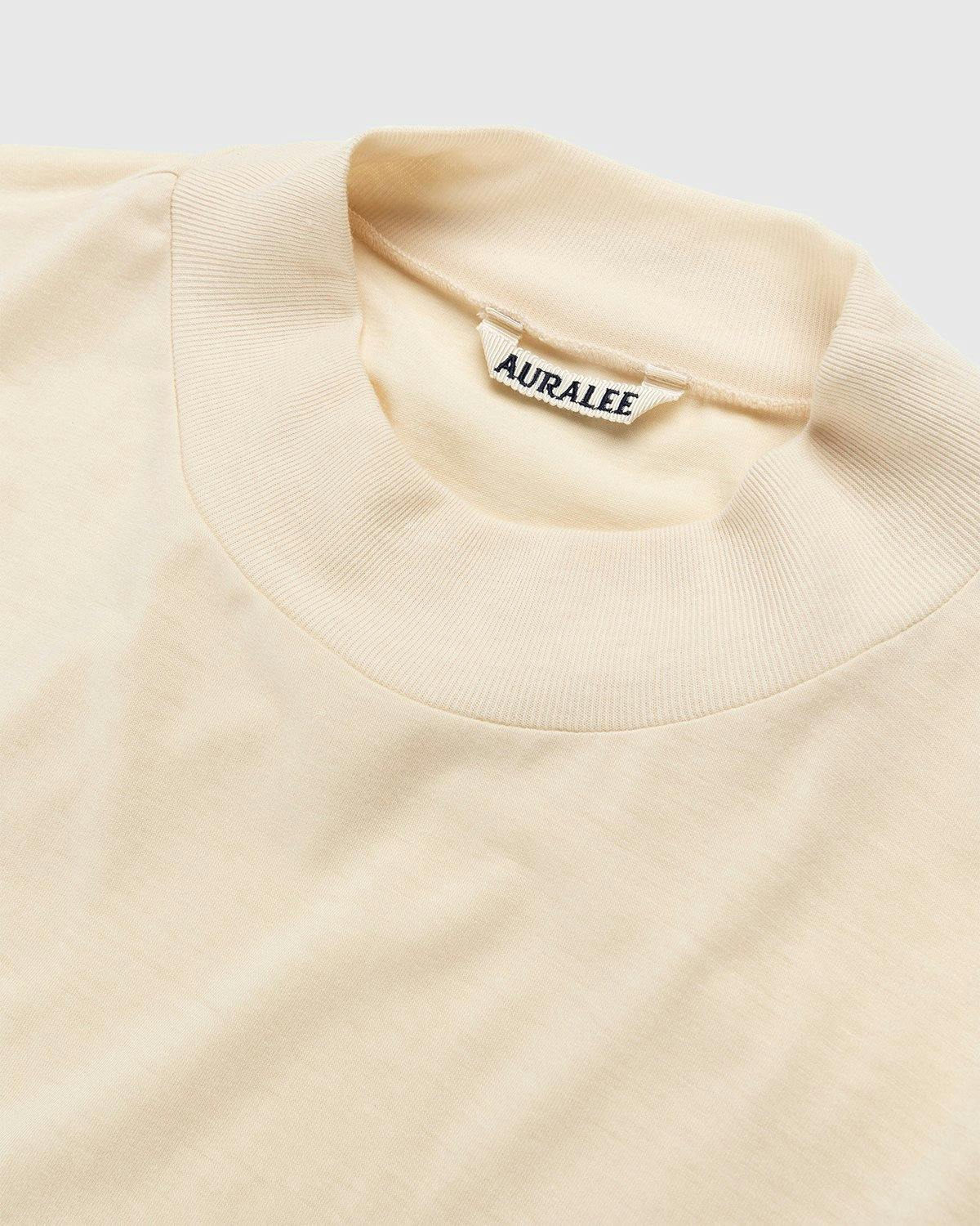 Auralee – Super Soft Wool Jersey Mock Neck T-Shirt Ivory | Highsnobiety Shop