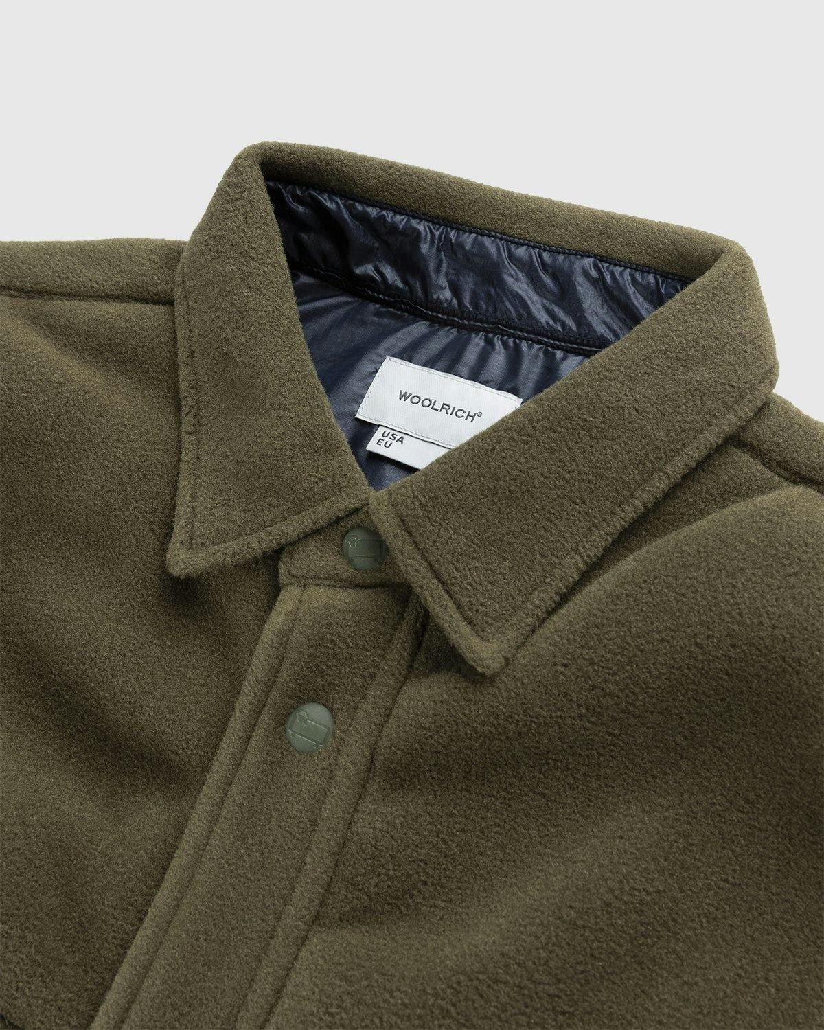 Woolrich - Fleece Stag Shirt Olive - Clothing - Brown - Image 5