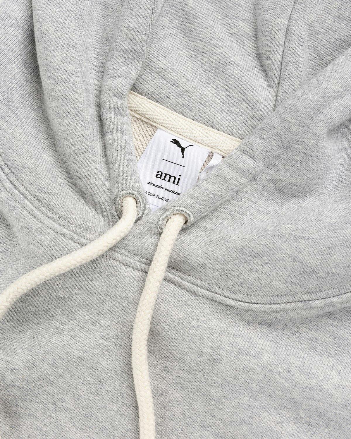 Puma x AMI - Logo Hoodie Light Heather Grey - Clothing - Grey - Image 4