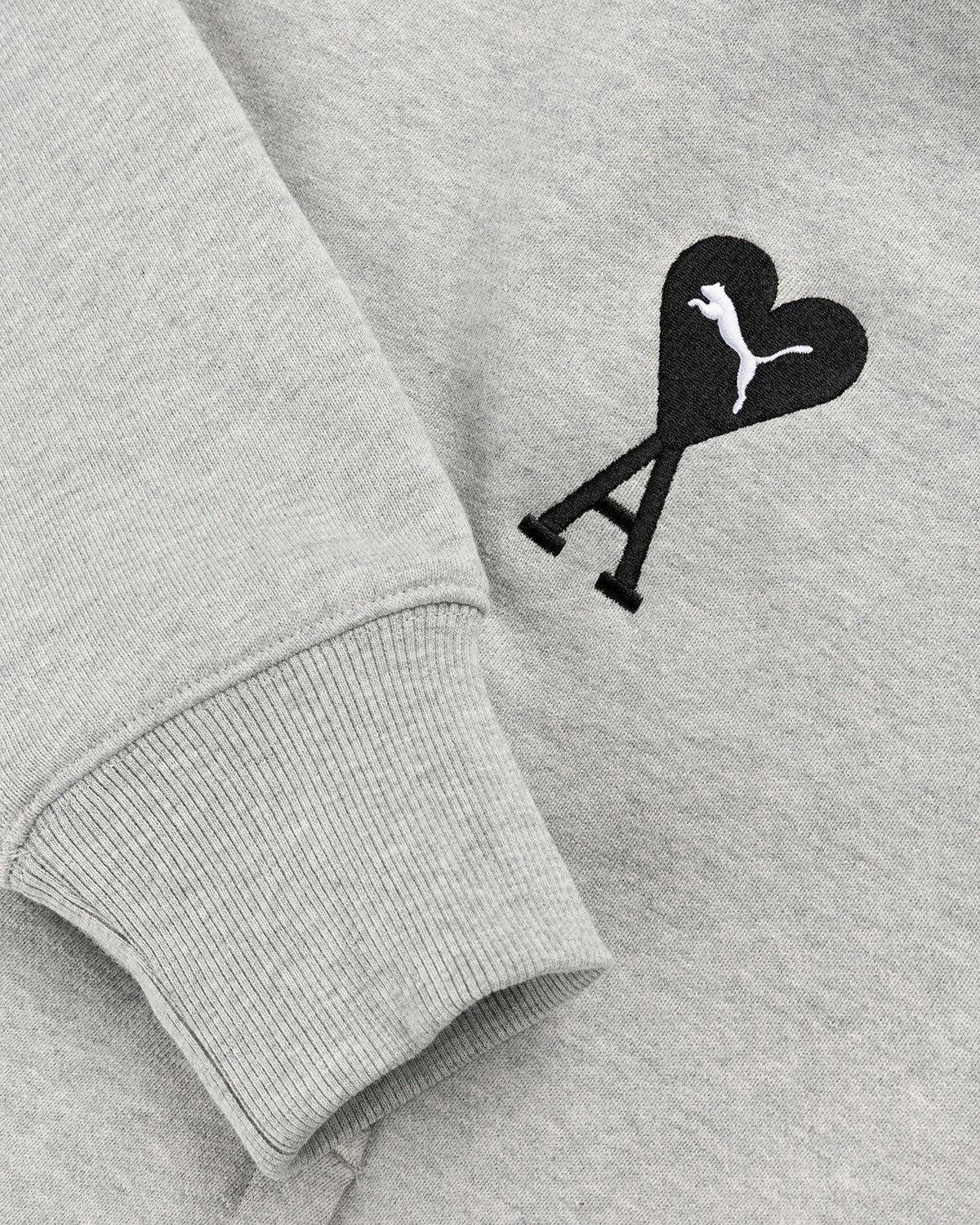 Puma x AMI - Logo Hoodie Light Heather Grey - Clothing - Grey - Image 6