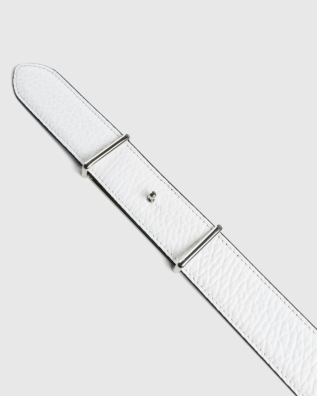 Maison Margiela - Logo Buckle Leather Belt White - Accessories - White - Image 4