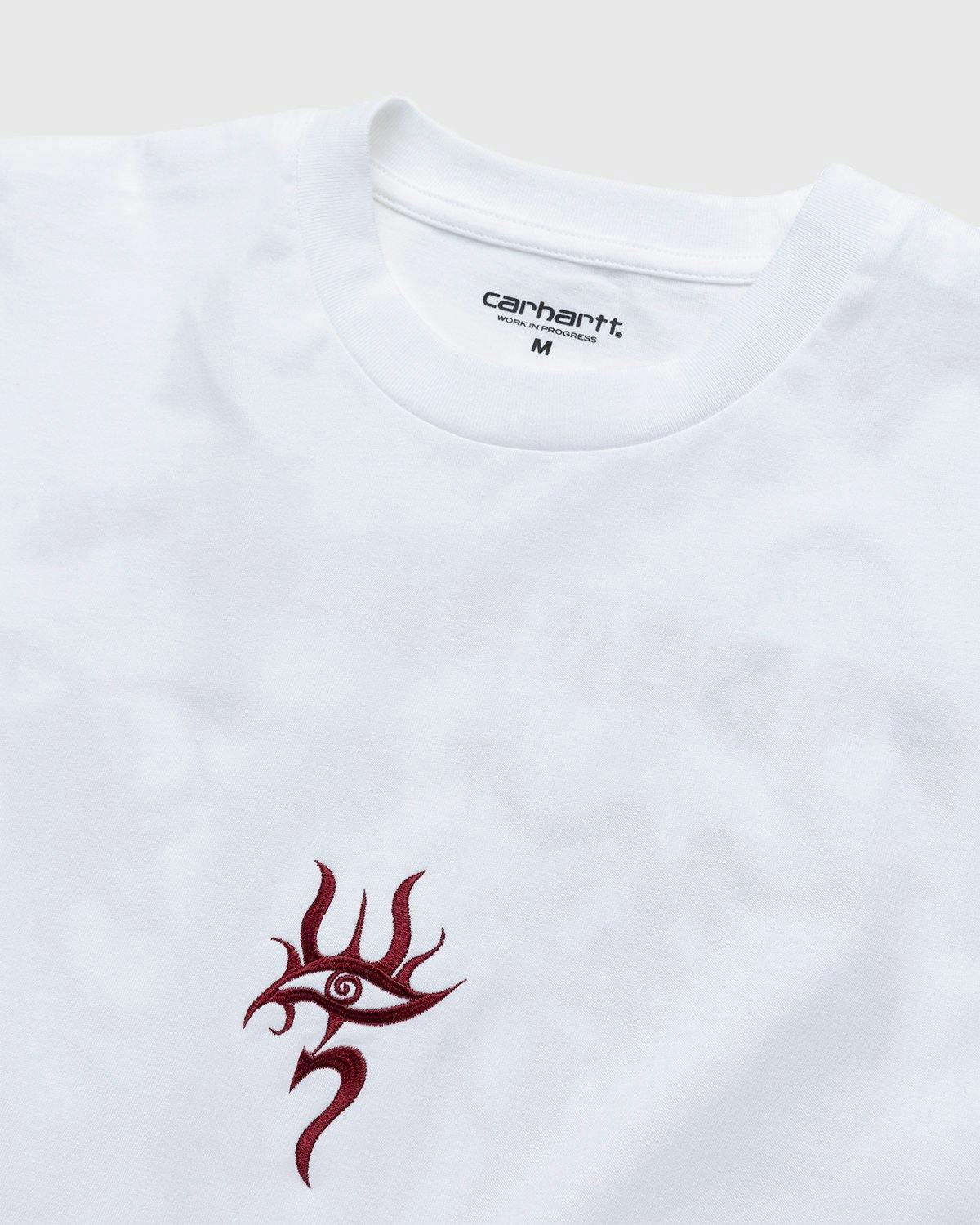 Carhartt WIP x Herrensauna - Logo T-Shirt White Wine Cypress - Clothing - White - Image 4