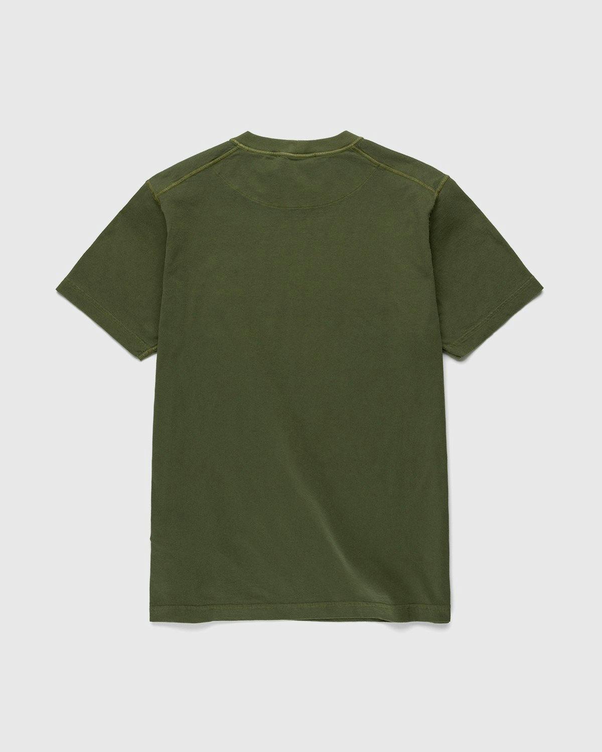 Stone Island - 23757 Garment-Dyed Fissato T-Shirt Olive Green - Clothing - Green - Image 2