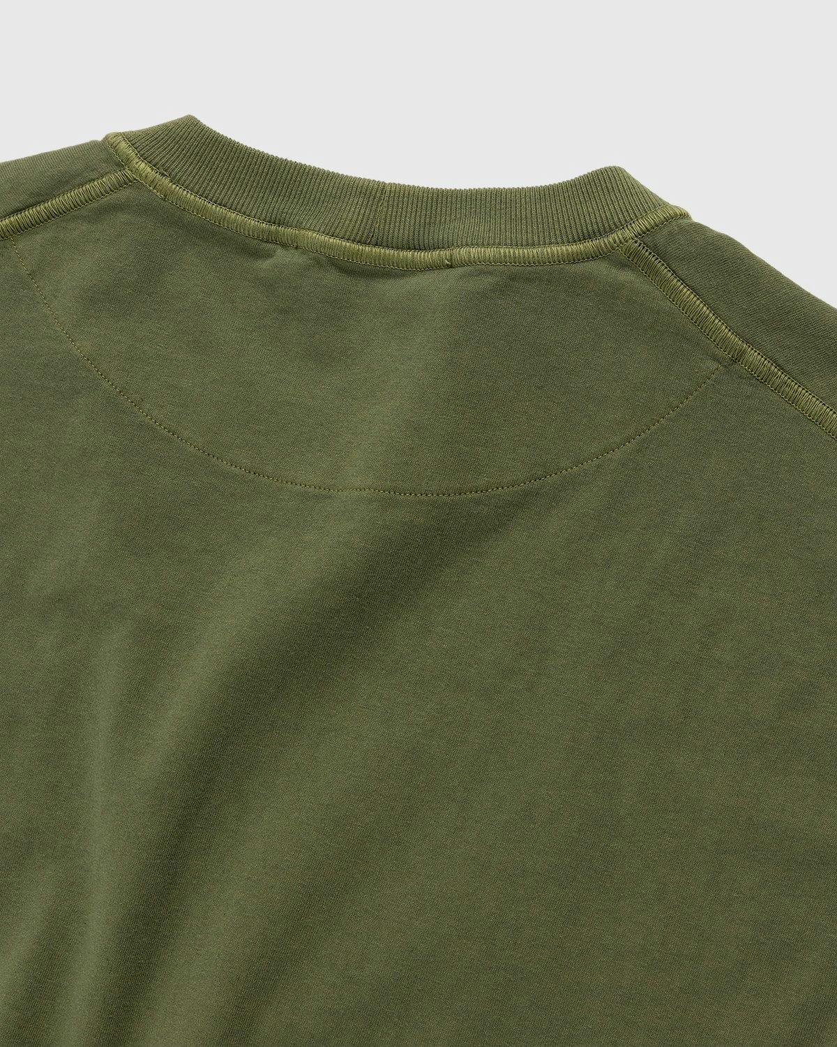 Stone Island – 23757 Garment-Dyed Fissato T-Shirt Olive Green ...