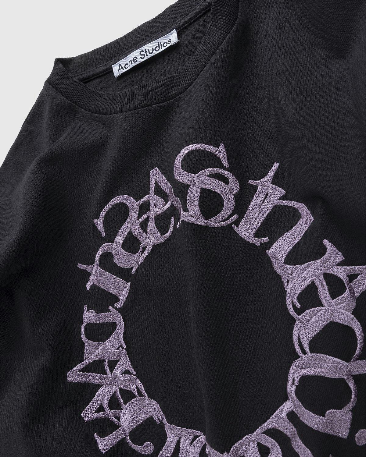 Acne Studios - Cotton Logo T-Shirt Black - Clothing - Black - Image 3