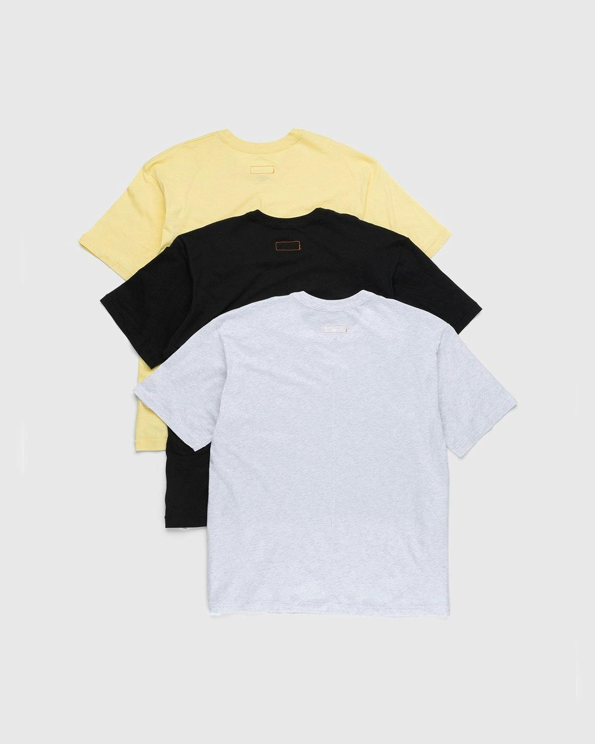 Heron Preston x Calvin Klein - Mens LightWeight T-Shirt 3 Pack Pale Yellow Heather Black - Clothing - Yellow - Image 2