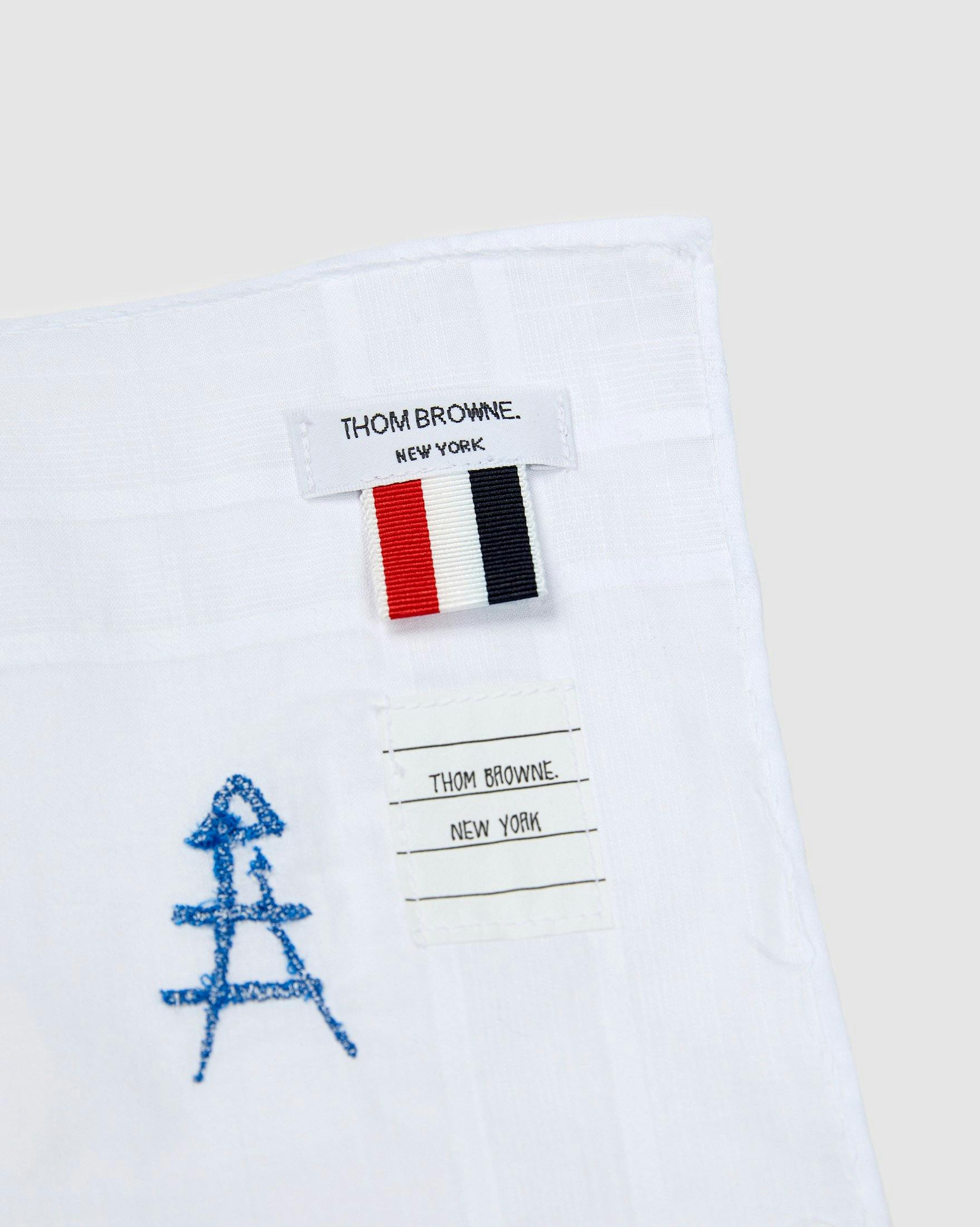 Colette Mon Amour x Thom Browne - White Embroidered Pocket Square - Bag Accessories - White - Image 4