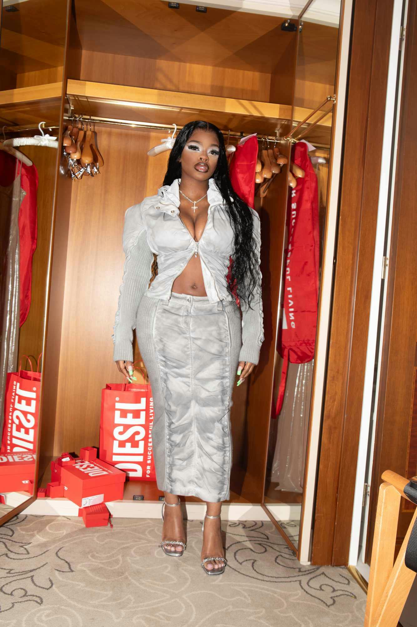 City Girls' JT attends Diesel's Fall/Winter 2024 runway show in Milan